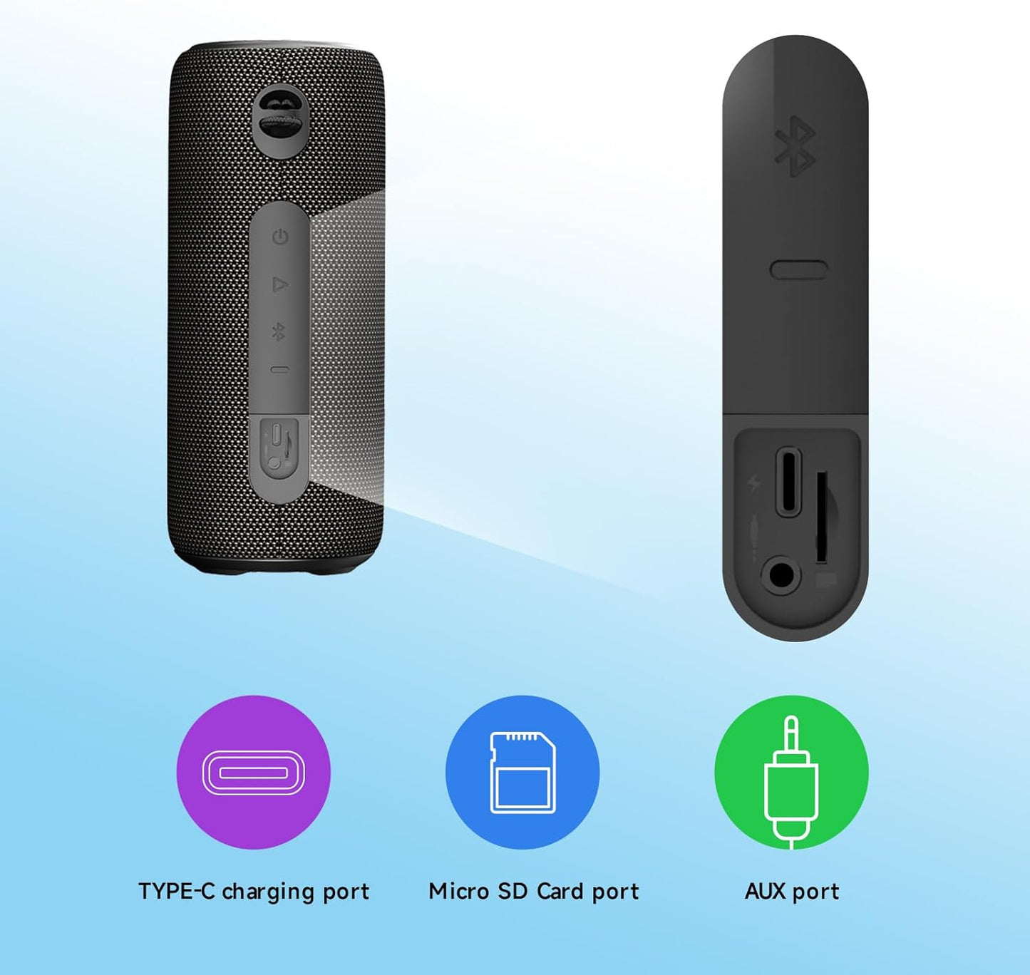 Portable Bluetooth Speaker, 30W 360° Surround Sound IPX7 Waterproof Wireless Golf Speakers,Outdoor Loud TWS Speaker,for Beach,Party,Camping Gift,8H Playtime