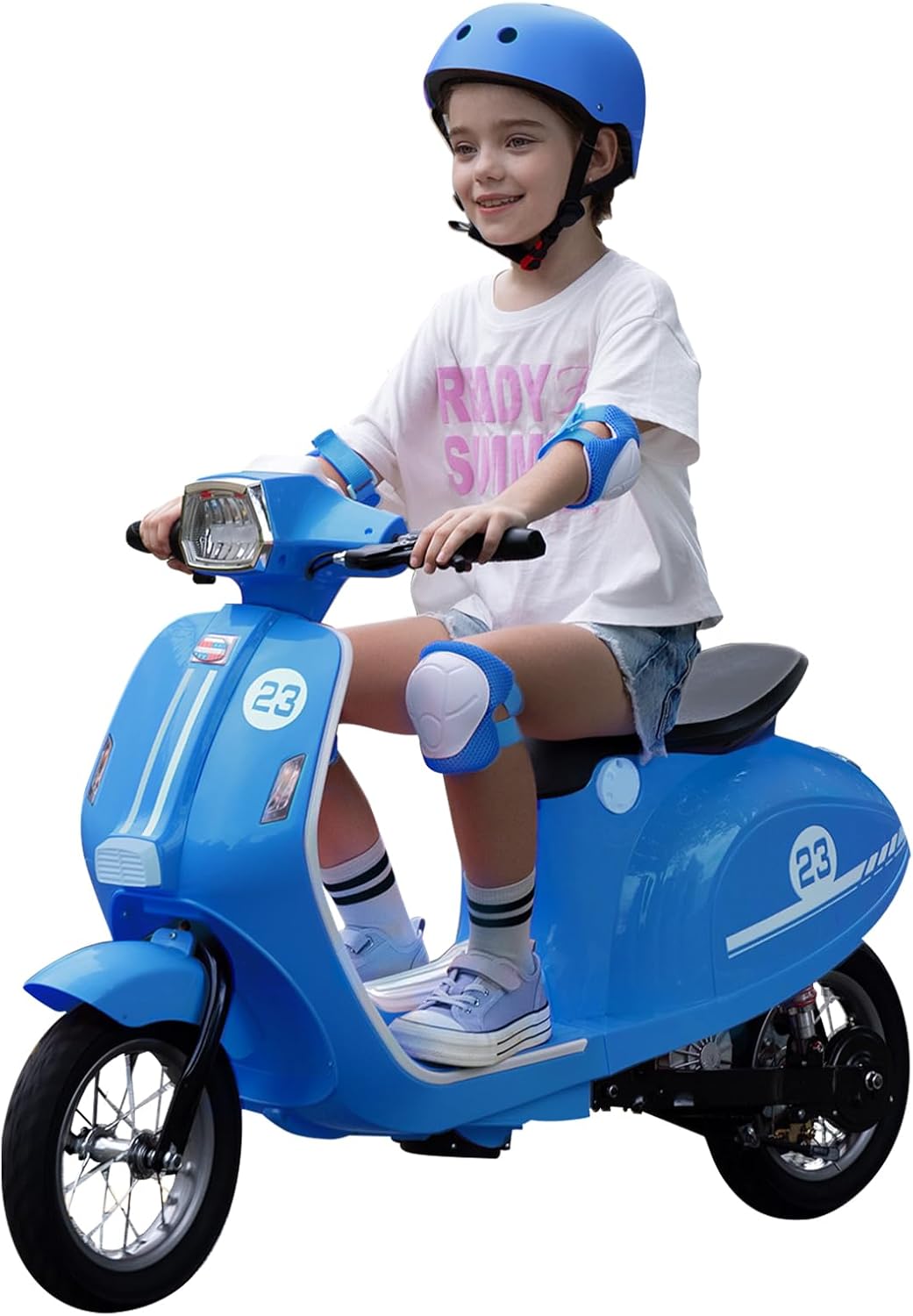 Kids Motorcycle, 2 Wheel Electric Motorcycle for Boys Ages 8-14, 24V Ride on Toys with Music, Story, Headlight, 3 Speed Options, Up to 60min Ride Time, for Riders up to 143 lbs, Easy Assemble