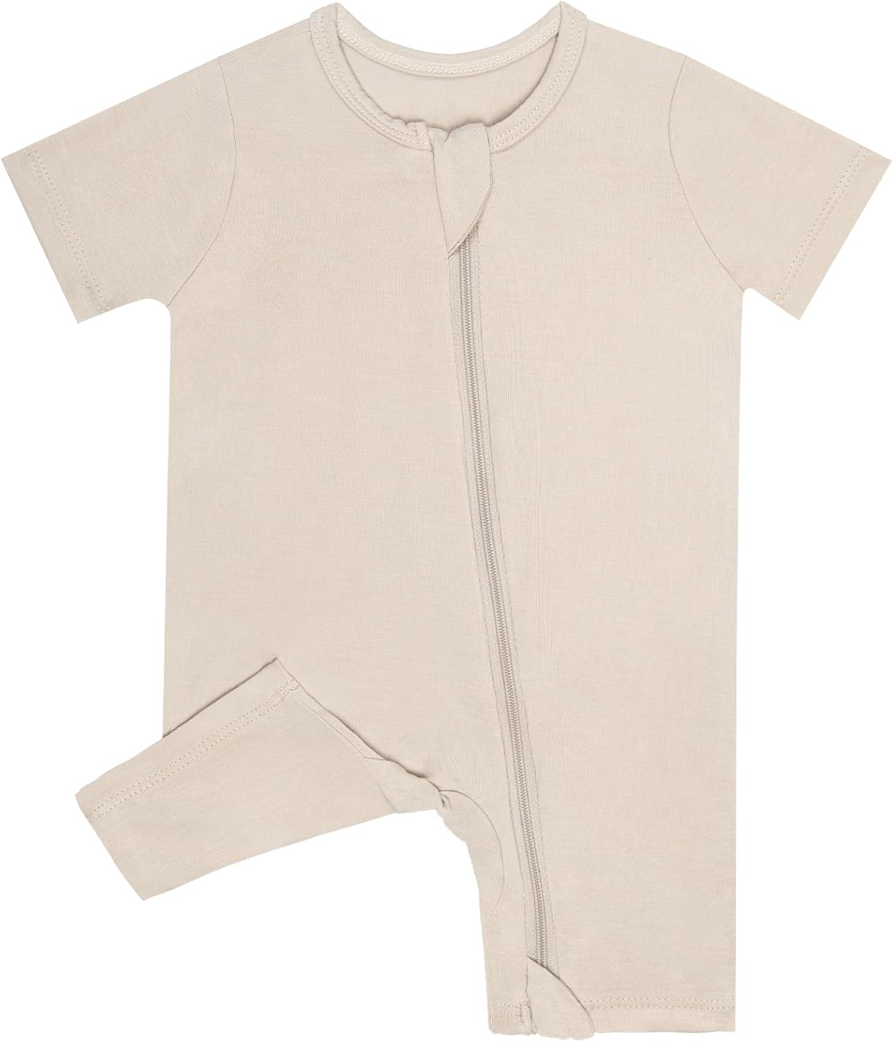 GUISBY Rayon made from bamboo Baby Pajamas Short Sleeve Footless Rompers 2 Way Zipper Sleeper for Baby