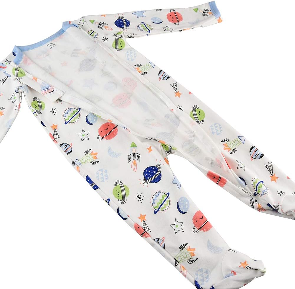 Aablexema Baby Footie Pajamas with Mittens - 3Pcs Infant Footed Sleeper Cotton Sleepwear Outfits