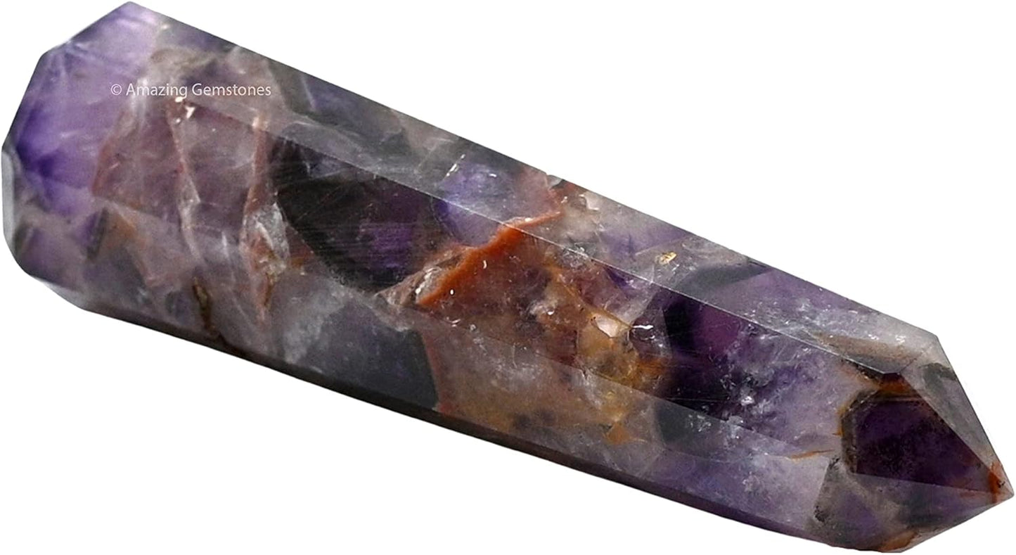 Amazing Gemstone Amethyst Chevron Crystal Towers ~ Natural Healing Crystal Point Obelisk for Reiki Healing and Crystal Grid (3- Inch)