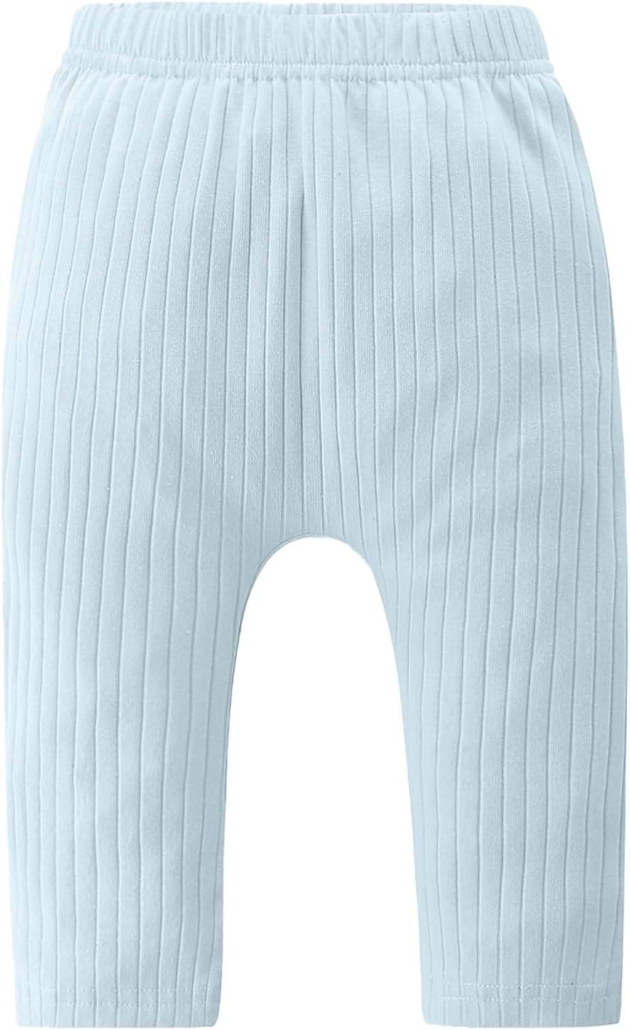 Baby and Toddler Girl's 5 Pack Cotton Ribbed Pull On Pants Leggings 0-4 Years