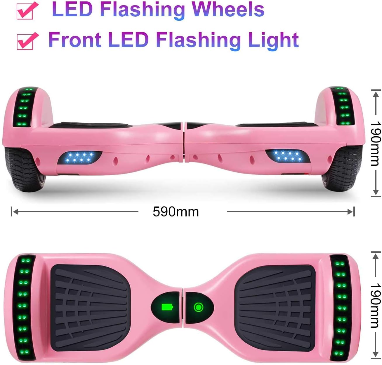 SISIGAD Scooters for Kids Ages 6-12, with Built-in Bluetooth Speaker and 6.5" Colorful Lights Wheels, Safety Certified Self Balancing Scooter Gift for Kids