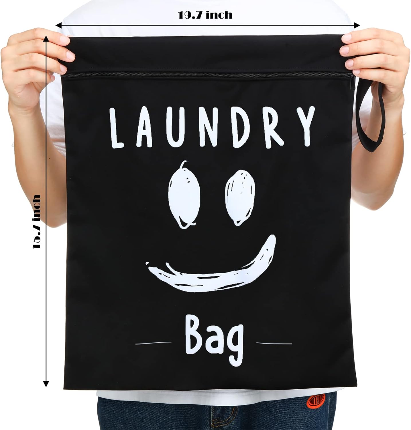 Shappy 2 Pcs Large Travel Laundry Bag Washable Waterproof Wet Dry Large Dirty Clothes Bag Bathing Workout(Cute Style)