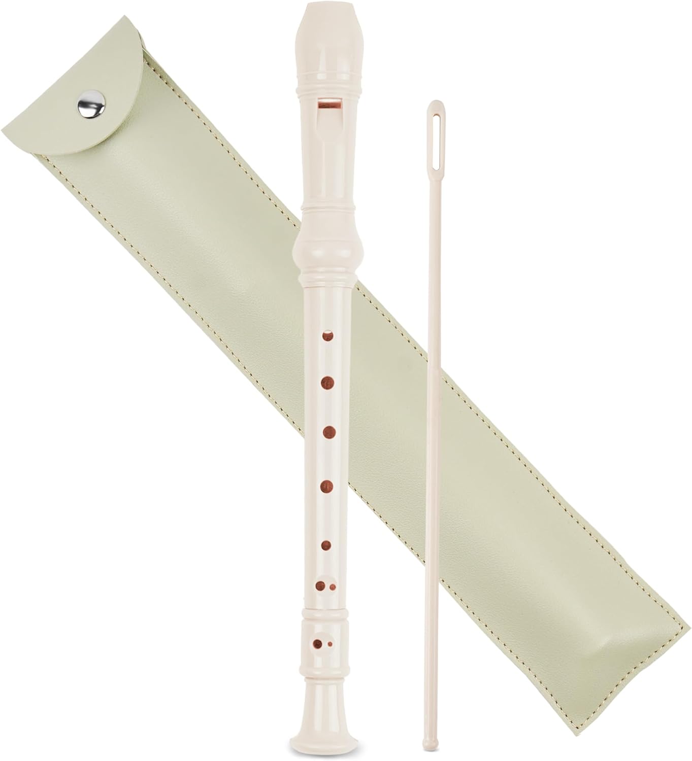 LIZIMANDU Recorder Instrument for Beginner Adults,8-Hole Soprano Descant Recorder Music Flute with with Cleaning Rod & Leather Case For Home Entertainment(2-Light Green)