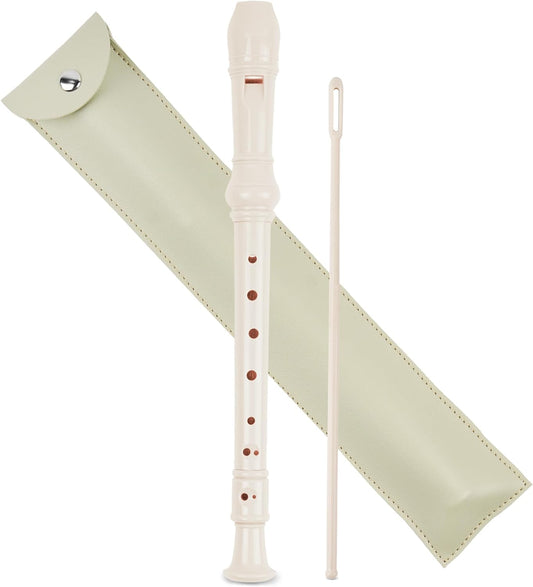 LIZIMANDU Recorder Instrument for Beginner Adults,8-Hole Soprano Descant Recorder Music Flute with with Cleaning Rod & Leather Case For Home Entertainment(2-Light Green)