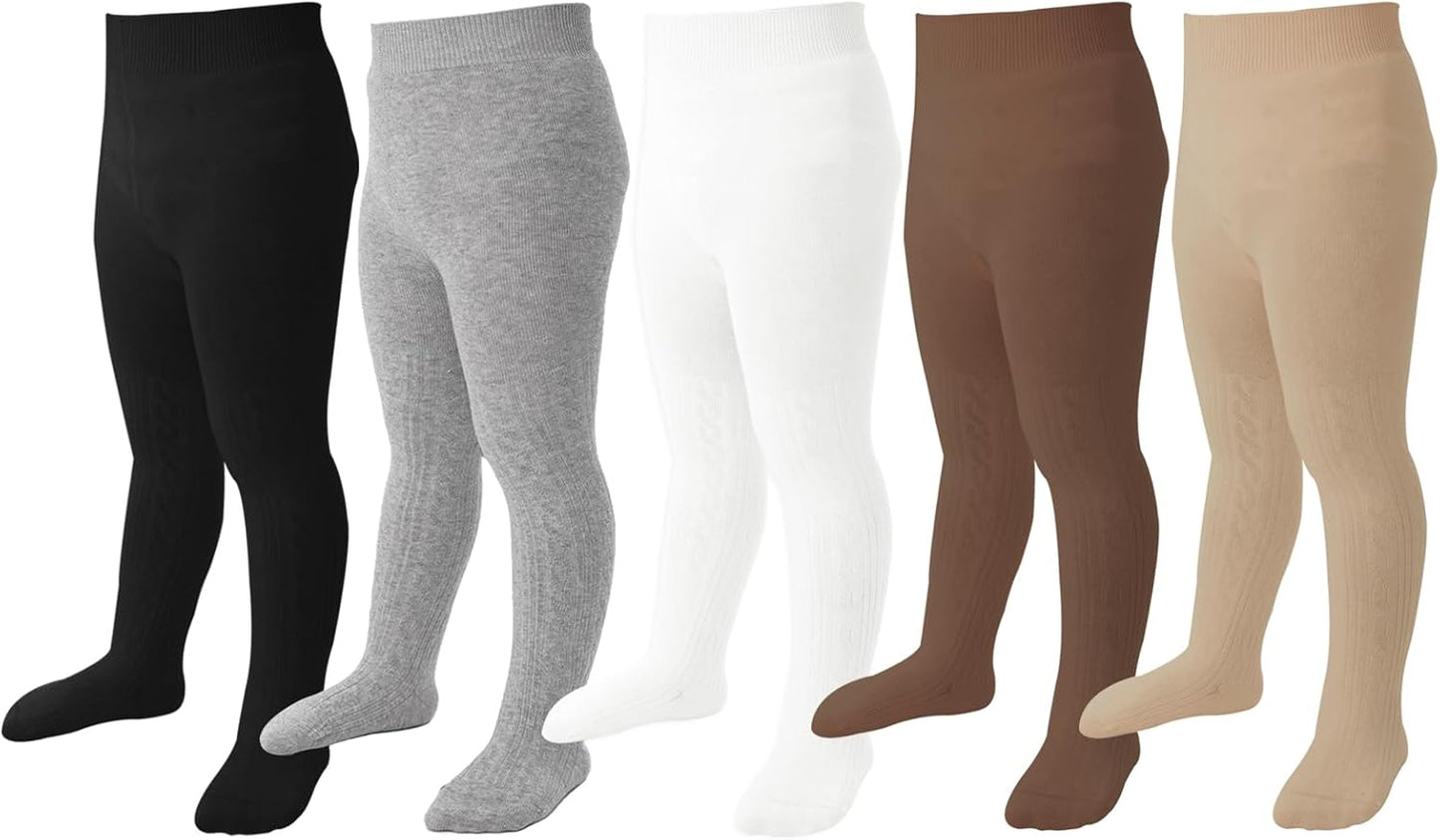 Mini angel Baby Tights Toddler Girl Tights Seamless Cable Knit Leggings Soft Cotton Stockings Pantyhose 3/4/5 Pack