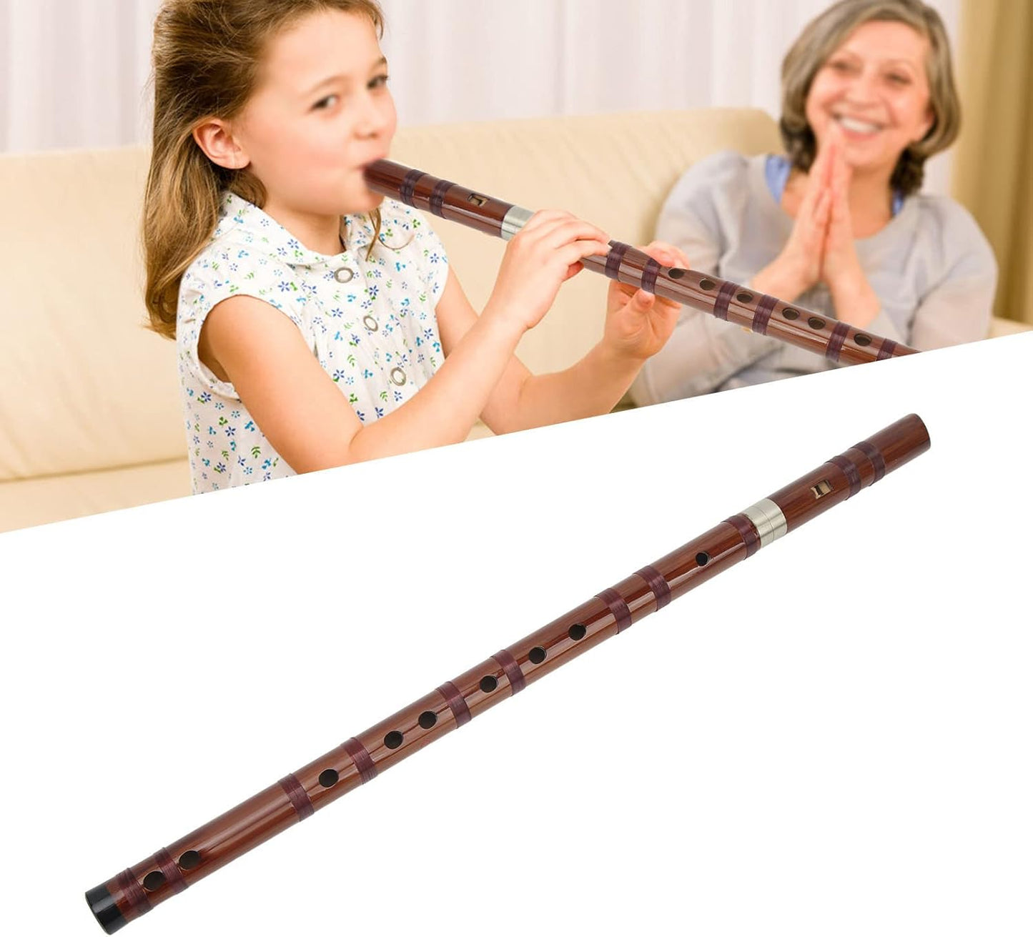 Bamboo Flute, C D E F G Key Dizi Chinese Traditional Recorder Musical Instrument for Playing Performance(G Key)