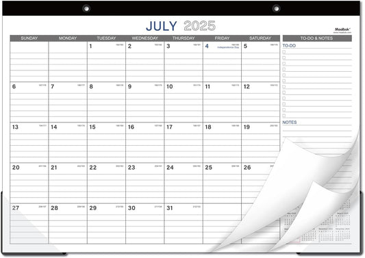 2025-2026 Desk Calendar - JUL 2025 - DEC 2026, 18 Months Large Monthly Desk Calendar, 17" x 12", Large Ruled Blocks