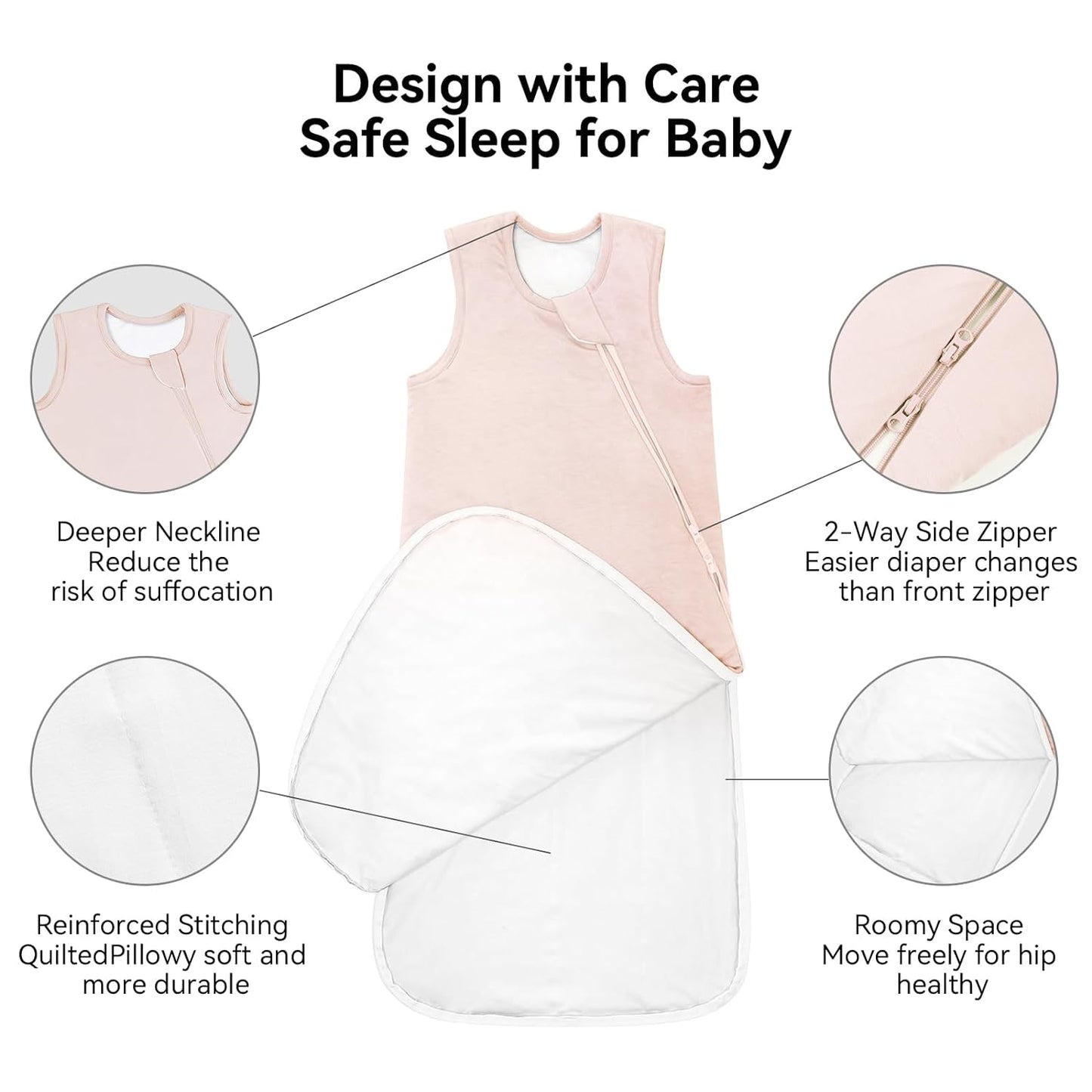 Rayon Made from Bamboo Sleep Sack 18-24 Months 1.0 Tog Ultra Soft Baby Wearable Blanket Toddler Sleep Sack 2t for Babies Unisex Girl Boy 2-Way Zipper Baby Sleeping Bag Breathable XL