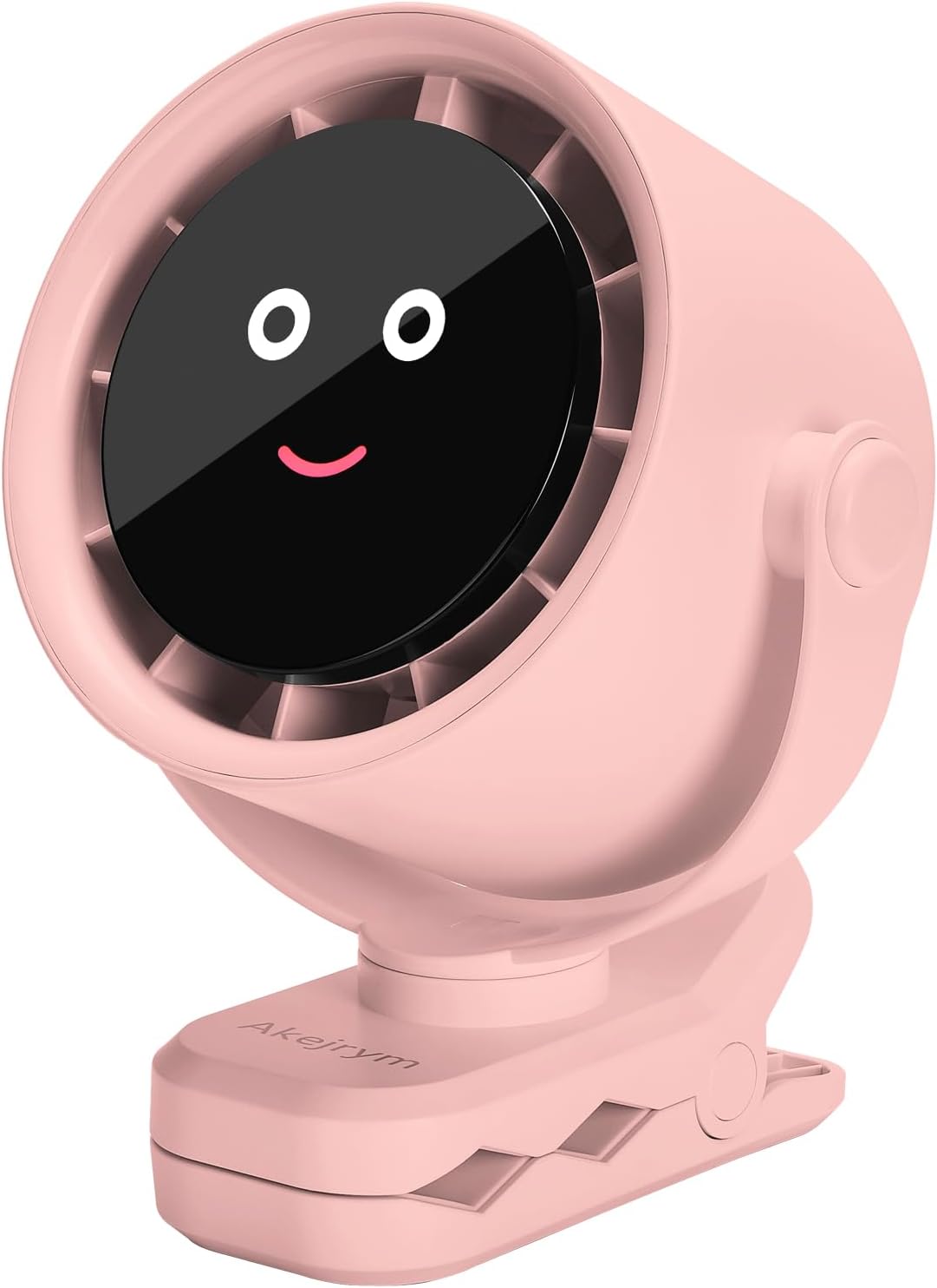 Clip on Fan for Bed, Portable Fan for Travel, Small Powerful 5 Speed Quiet 360° Rotate, Air Turbo Tech & Digital display, For Home Office Stroller Camping (Pink)