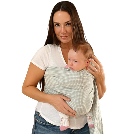 Hip Baby Wrap Ring Sling Baby Carrier for Infants and Toddlers - 100% Soft Cotton Baby Wraps Carrier for Babies 8-35 lbs - Perfect Baby Shower Gifts Moms and Dads - Nursing Cover (Kiwi Honeycomb)