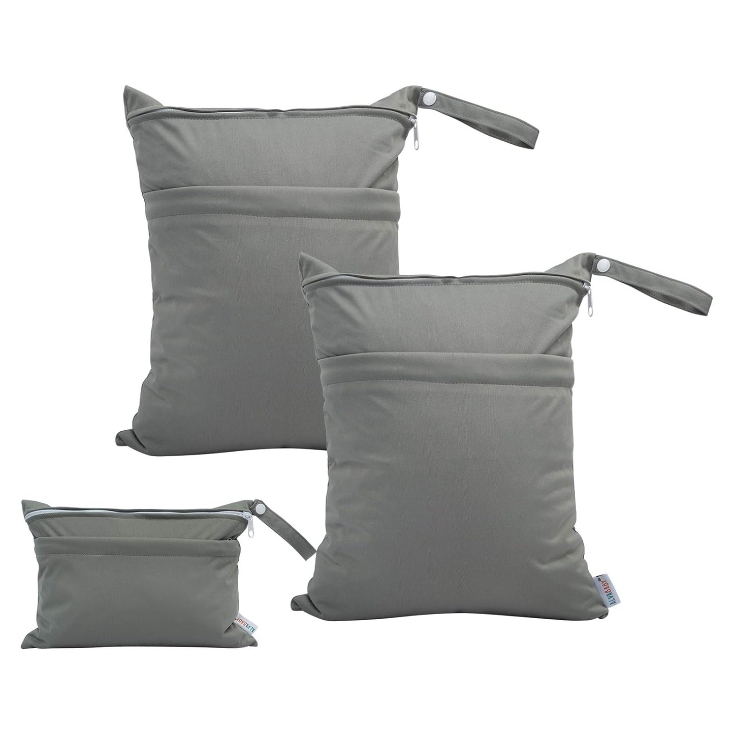 ALVABABY 3pcs Baby Cloth Diaper Wet/Dry Bags|Waterproof Reusable with Two Pockets|Travel, Beach, Pool, Daycare, Soiled Baby Items,Yoga，Gym Bag for Swimsuits or Wet Clothes 3L-B29