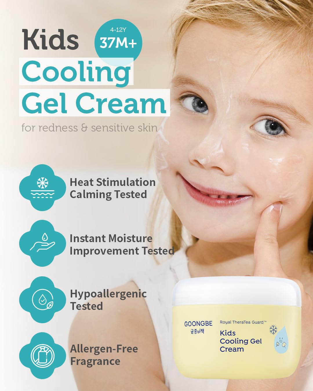 Kids Sun Lotion SPF 40 & Cooling Gel Cream - Zinc Oxide Mineral Sunscreen & 3-Second Soothing Relief - Korean Skincare for Sensitive Skin - Vegan Hypoallergenic, 2.82oz & 3.38oz