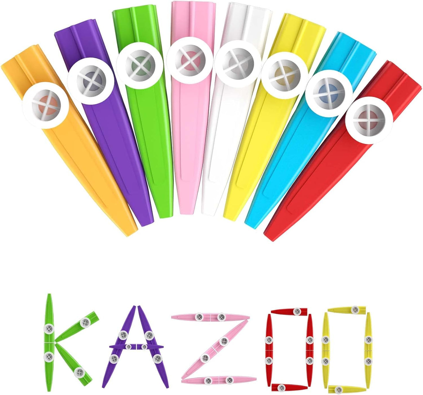 120 pcs 8 Colors Plastic Kazoos Musical Instruments for kids, Operation Christmas Child Shoebox Bulk Items, Perfect for Fun Gathering & Gift Price Party Favor Gift Bag Fillers