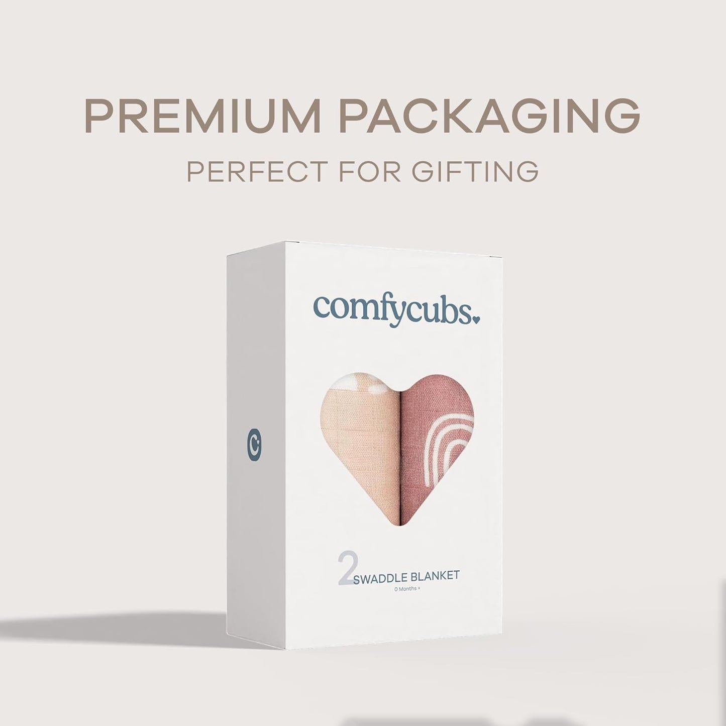 Comfy Cubs Muslin Swaddle Blankets Pack of 2 - 47 x 47 Inch Soft Cotton Baby Blanket Set, Large Multipurpose Wraps for Newborns - Self-Soothing Swaddles for Newborns - Sun & Rainbow