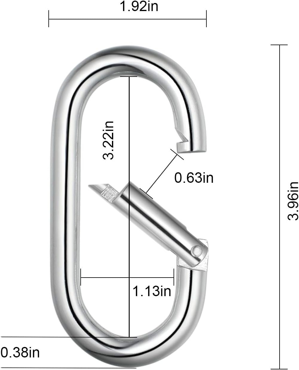 4 Inch Carabiner Clip Heavy Duty Spring Snap Hook Oval Shape 2pcs 10x100mm