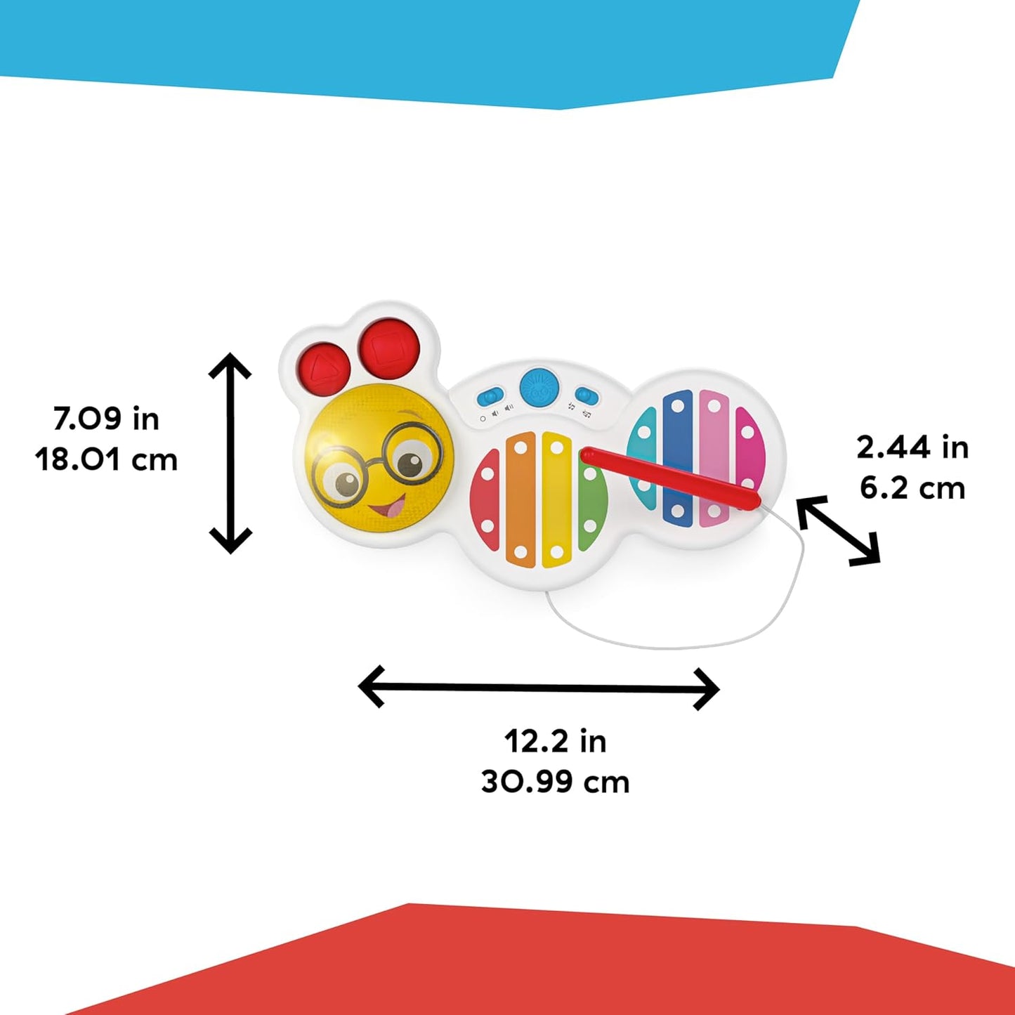 Baby Einstein Cals Curious Keys Xylophone Musical Toy, with Music and Lights - Age 12+ Months