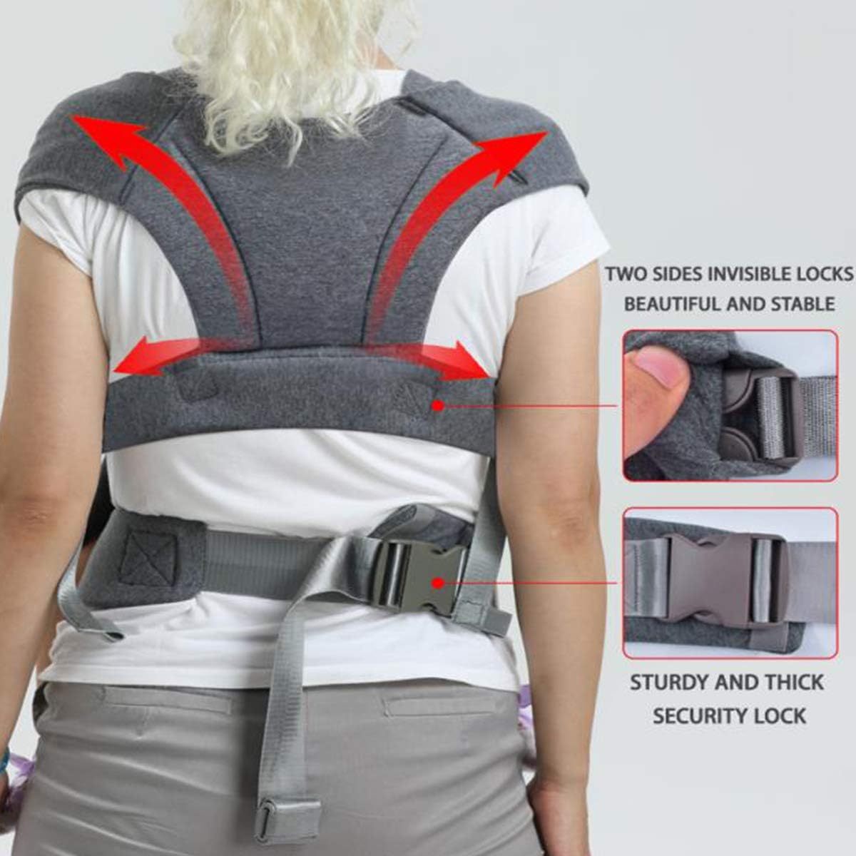 Baby Wraps Carrier Sling, Baby Carrier for Newborns and Toddlers,Skin-Friendly and Soft Front Baby Carrier Wrap Perfect Baby Gifts (Grey, Cotton)