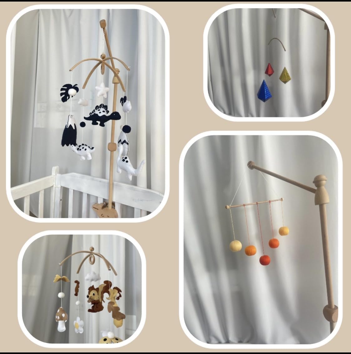 Wooden Baby Crib Mobile Arm, 31 Inch, Solid Beech Wood, 360° Rotatable, Whale Design, Adjustable, Anti-Slip, Mobile Hanger for Crib, Nursery Decor for Boys & Girls, Gift Accessories