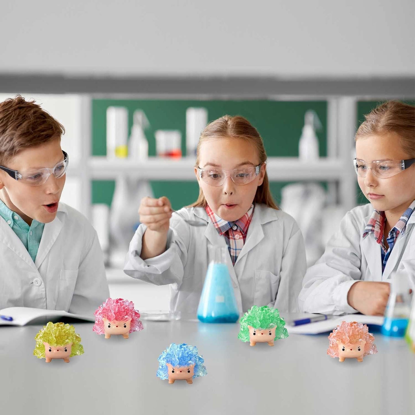 Crystal Growing Toys for Kids - Vibrant Colorful Crystal Hedgehog to Grow,Science Experiments Learning and Education for Kids STEM Gifts for Boys & Girls 8 Years + (Sky Blue)