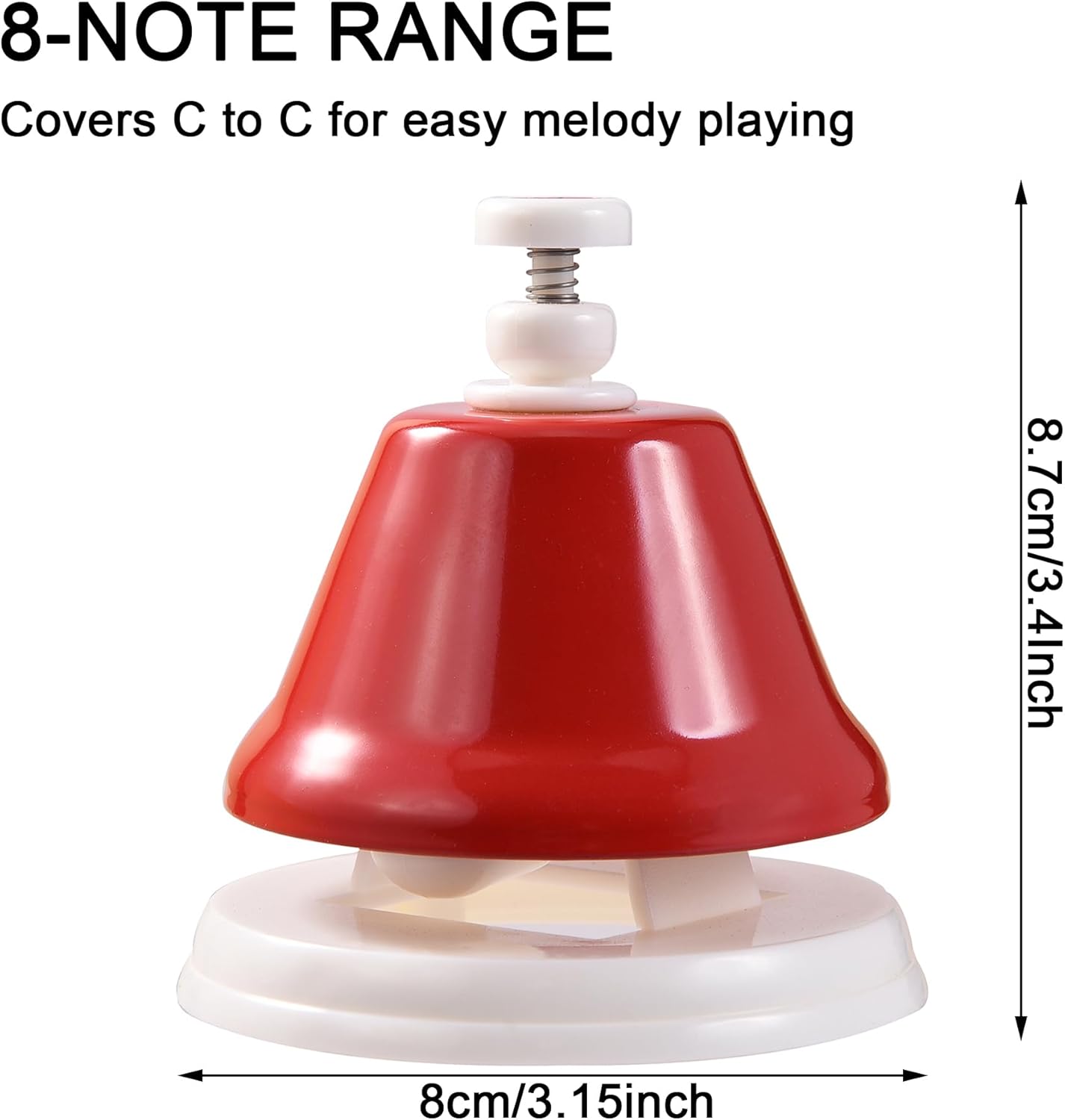 DOMG 8 Note Desk Bells for Kids, Rainbow Diatonic Table Bells, Hand Bells Musical Instrument