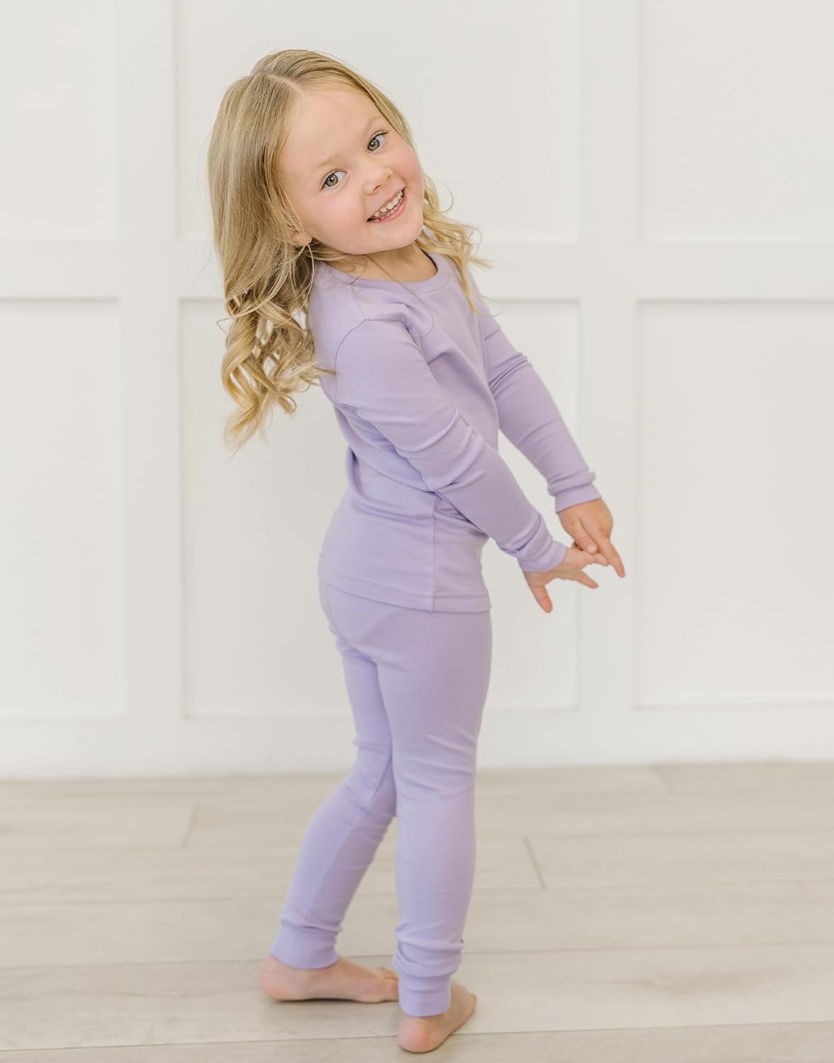 moimoln 6M-8Y Modal Cotton Solid Soft Breathable Baby Toddler Boys Girls Snug fit Pjs Long Sleeve Pajamas Set Sleepwear Daily