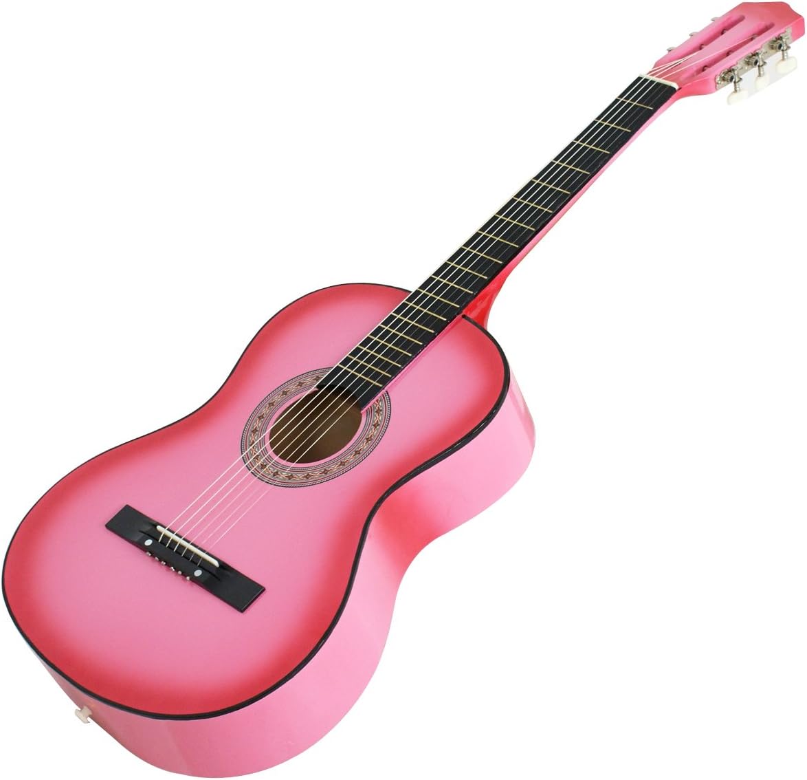 Smartxchoices 38" Acoustic Guitar Bundle with Gig Bag Strap Pitch Pipe Extra Strings Set Pick PINK 6 String for Beginners Starter Kids Girls Youths Students Right-handed (PINK)