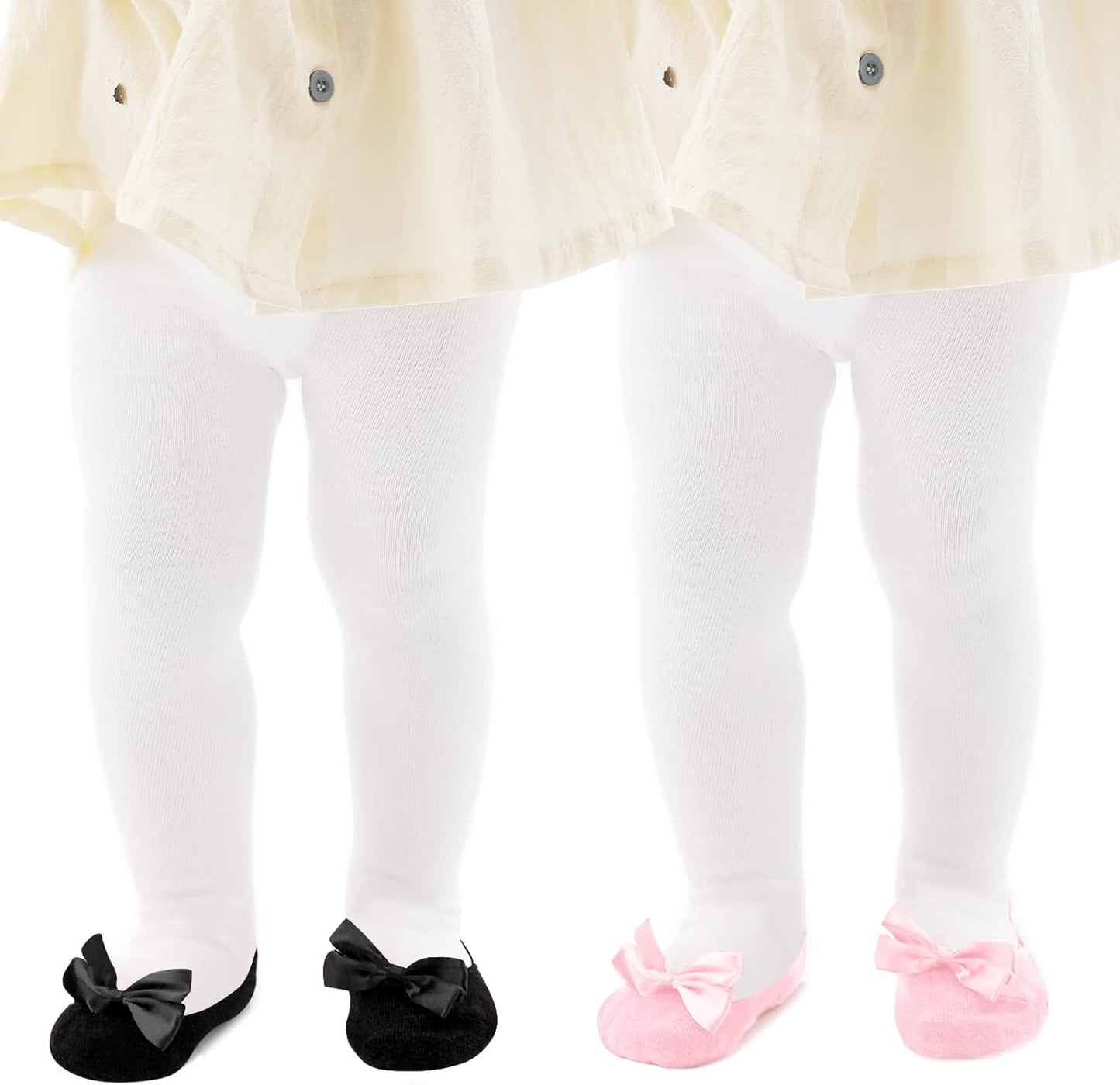 Mini angel Baby Tights Non Slip Baby Girl Tights Plain/Shoe-Look Leggings Seamless Pantyhose Warm Cotton Leggings Non-Skid