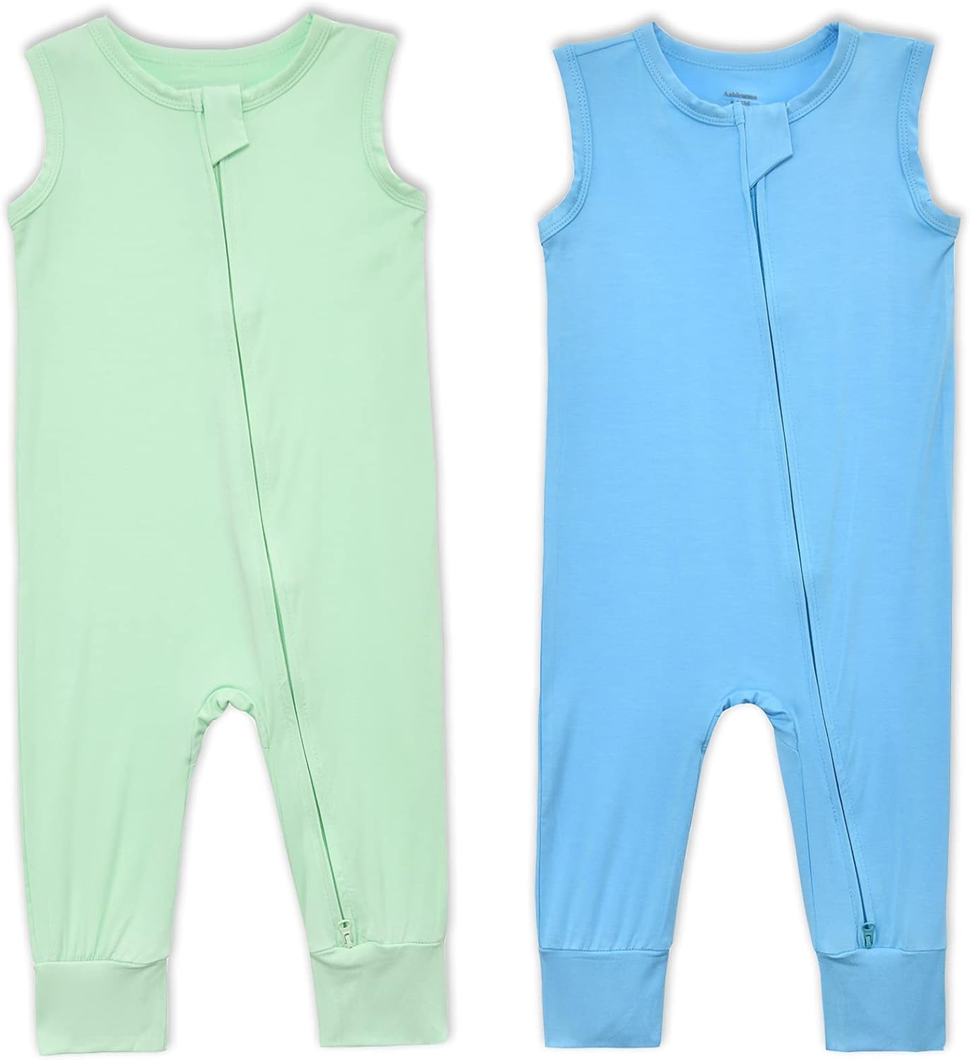 Baby Sleeveless Romper Zipper Toddler Summer Jumpsuit Rayon Outfits Infant Footless Pajamas 0-24m