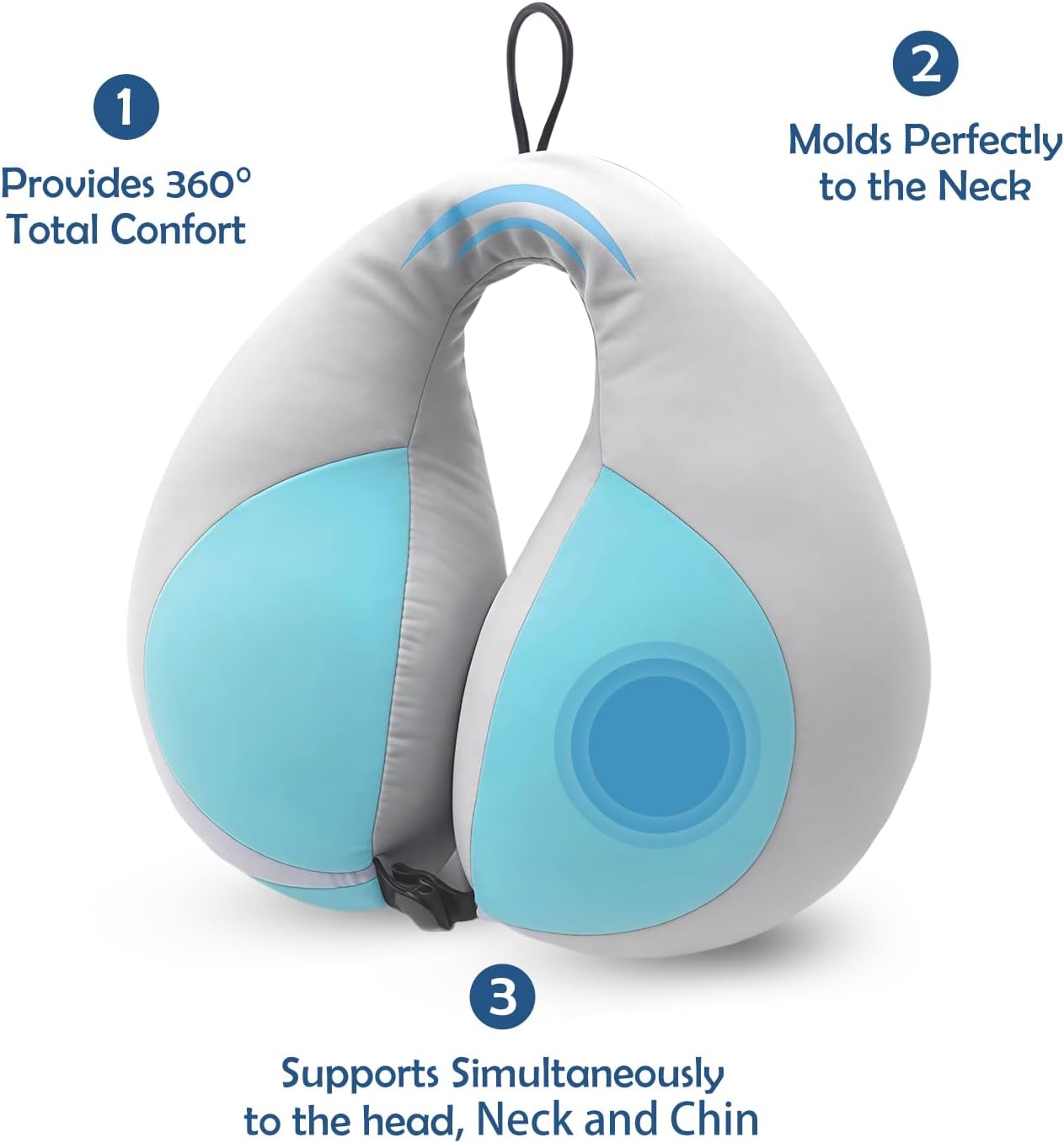 MOOB Kids Travel Pillow for Car Seat Kids U-Shape Travel Neck Pillow Support Children Stroller Pillow Blue