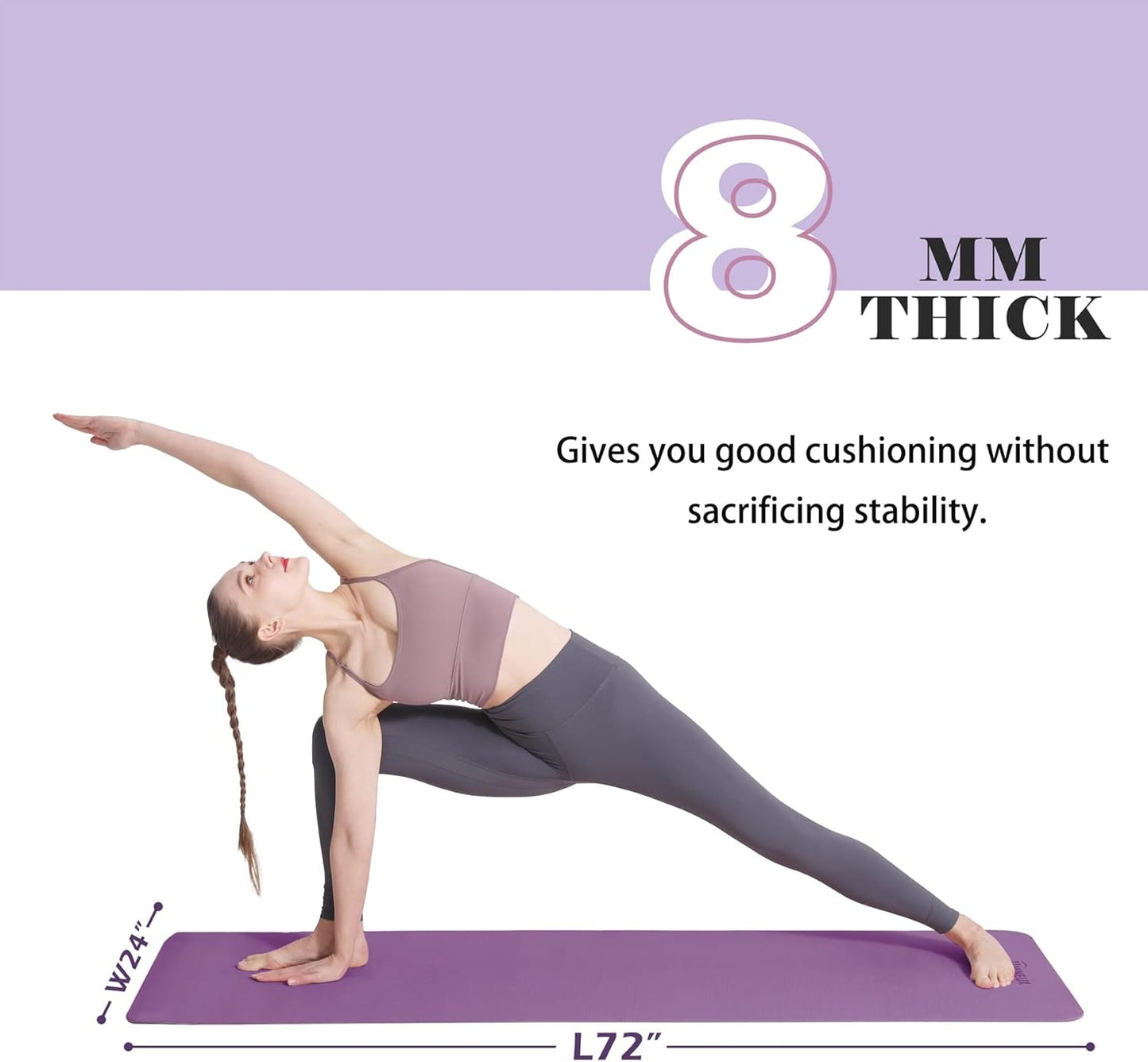 UMINEUX Yoga Mat Extra Thick 1/3'' & 2/5" Non Slip Yoga Mats for Women Eco Friendly TPE Fitness Exercise Mat with Carrying Sling & Storage Bag