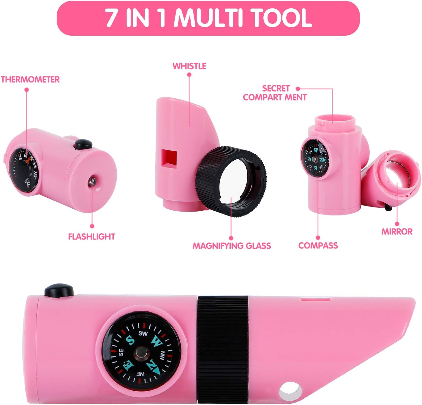 INNOCHEER Toys for Girls Explorer Kit, Bug Catcher Kit for Kids, Birthday Gifts, Summer Toys for 3 4 5 6 7 8+ Year Old Girls, 3 4 5 6 7 8+ Year Old Girl Birthday Gift Kids Outdoor Toys