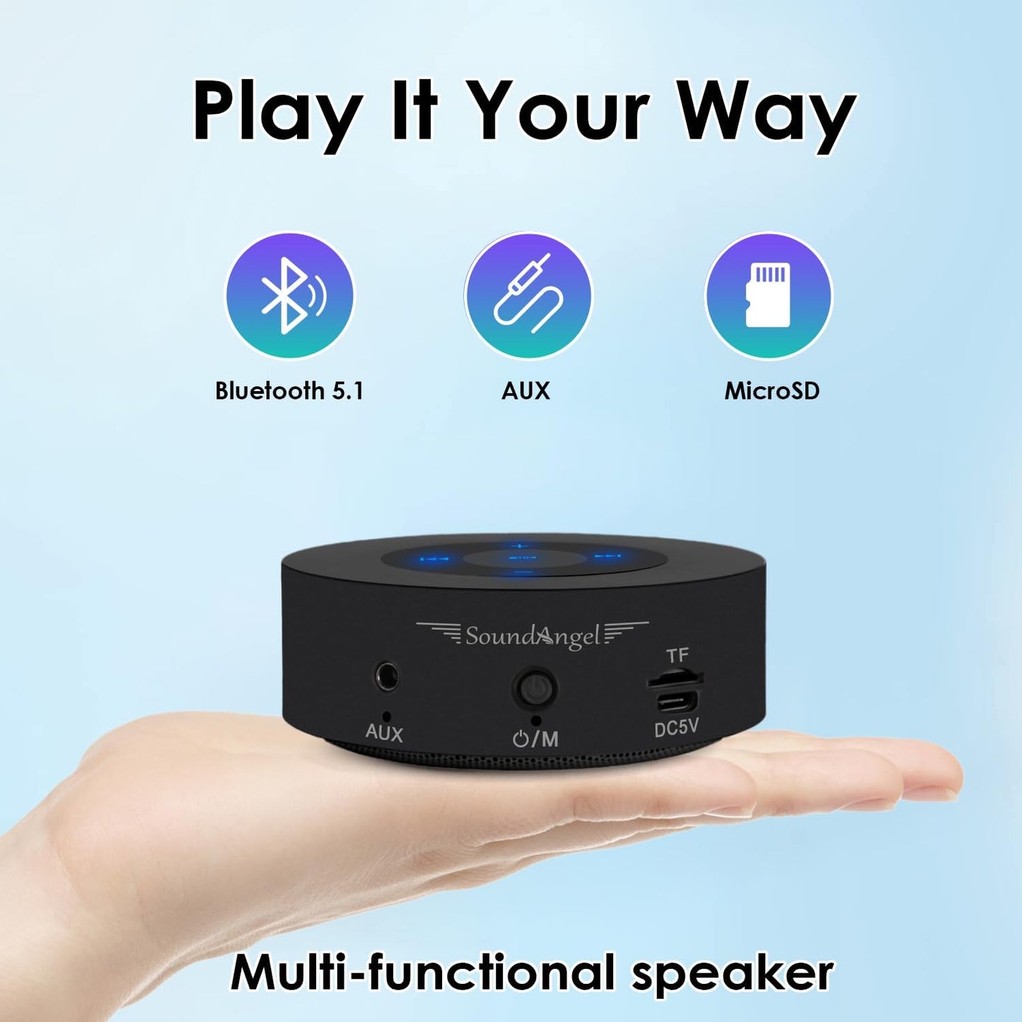 XLEADER Small Bluetooth Speaker (Travel Case Provided) Portable Wireless, HD Sound&Rich Bass, Touch Design, 12H Playtime, Support Aux Input, Micro SD, Mic, for Laptop PC Office Bathroom, Car, Gifts