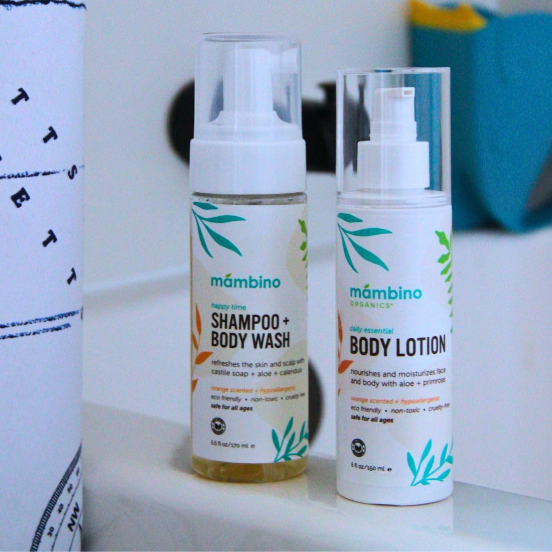 Mambino Organics Baby Arrival Essential Care Gift Set - Organic Baby Care Kit - Vegan & Cruelty-Free 4pc Set - Shampoo, Lotion, Soothing Oil & Balm - Ideal Organic Baby Gift Set for New Moms