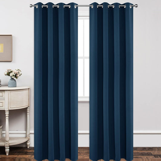 Joydeco Blackout Curtains 120 Inch Length 2 Panels Set, Thermal Insulated Long Curtains& Drapes 2 Burg, Christmas Drapes for Living Room Bedroom Window