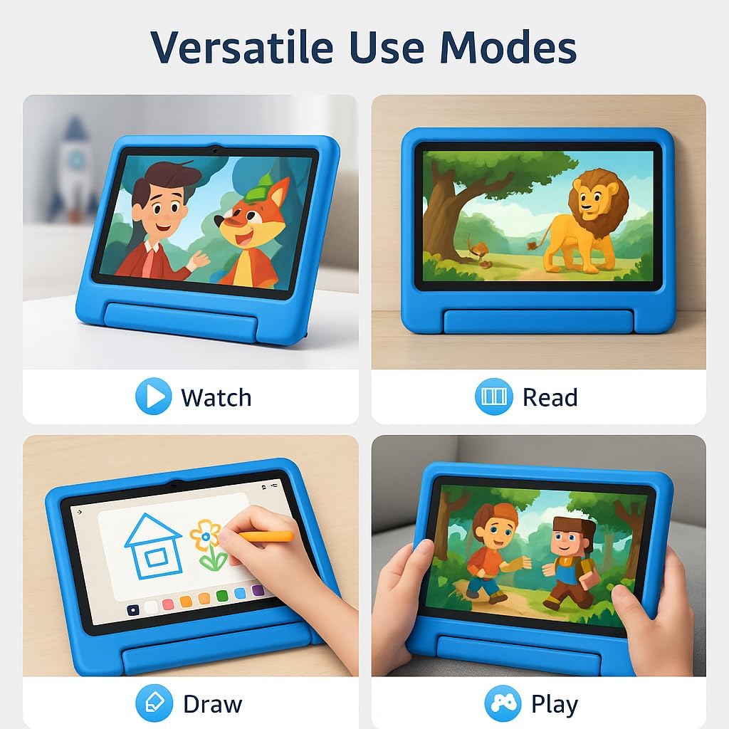 Upgraded Kids Learning Tablet – Octa-core Processor, 10.1" HD Display, Preloaded Educational Apps, Parental Controls, Kid-Proof Case, and Long Battery Life