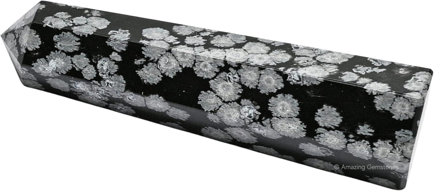 Amazing Gemstone Snowflake Obsidian Crystal Towers - Natural Healing Crystal Point Obelisk for Reiki Healing and Crystal Grid (2" to 3" Inch)