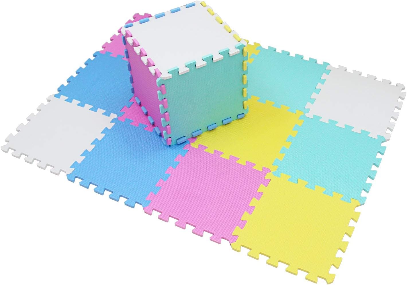 qqpp EVA Rubber 18 Tiles Interlocking Puzzle Foam Floor Mats - Baby Play Mat for Playing | Exercise Mat for Home Workout. QC-ACEGHb18N