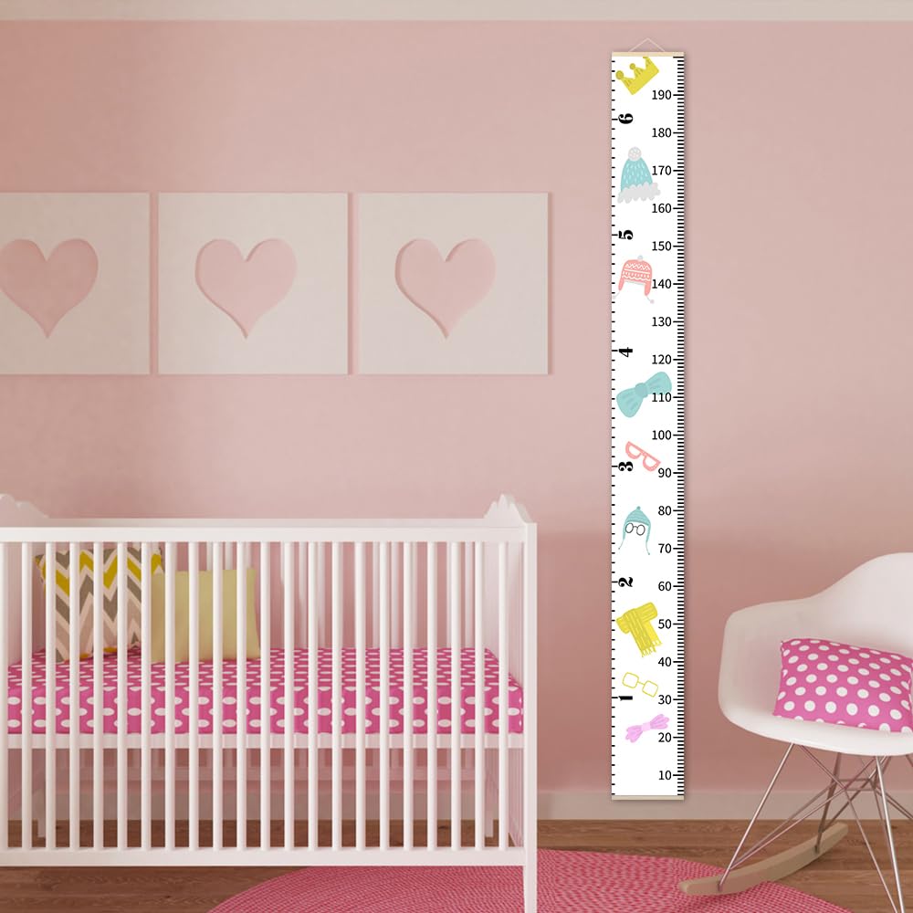 Kids Growth Chart for Wall 79"x7.9" Premium Canvas Removable Height Chart for Kids Height Measurement for Wall, Height Chart for Kids & Babies, Kids Height Wall Chart