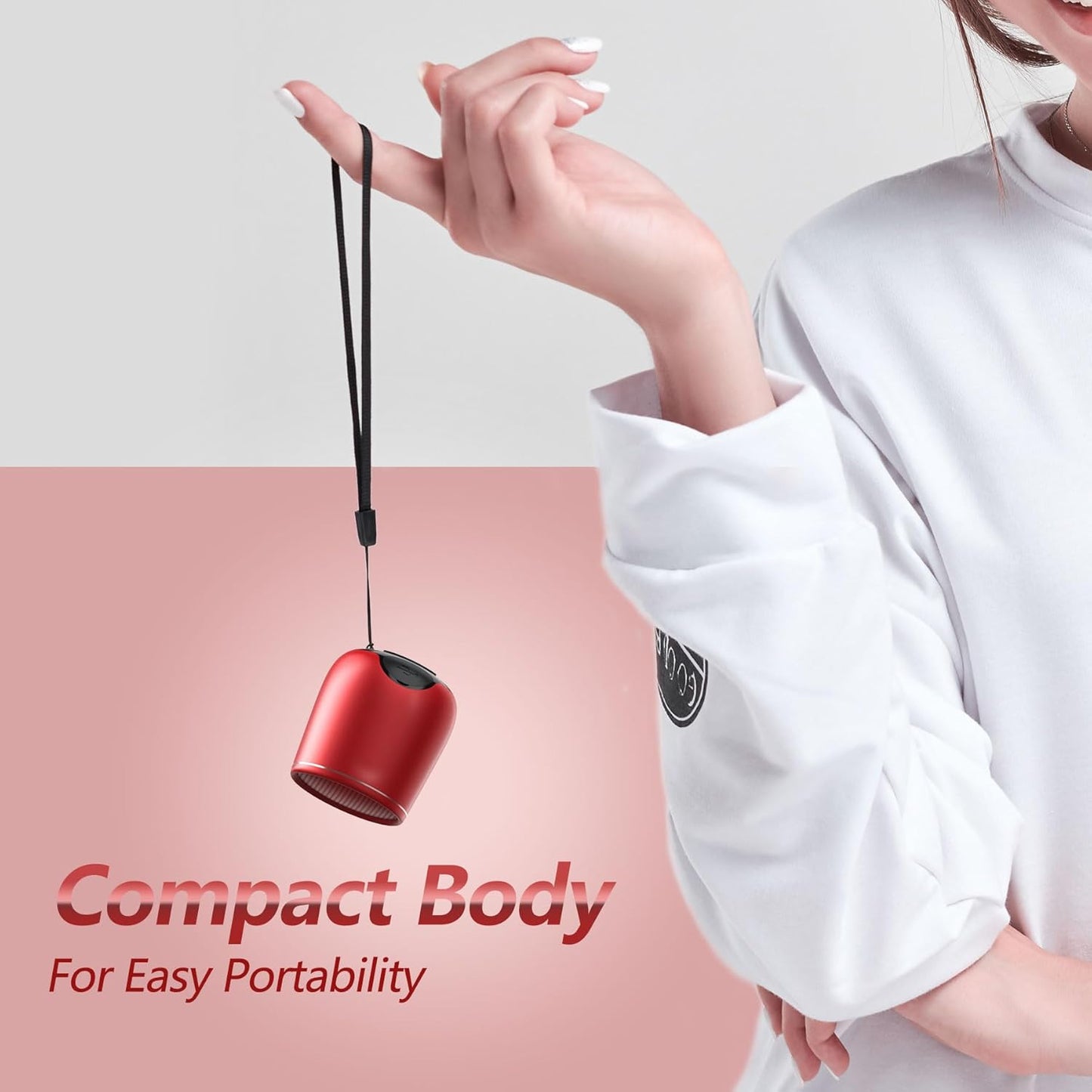 INSMY Small Bluetooth Speaker, Waterproof Mini Portable Wireless Speaker, Punchy Bass Rich Audio Stereo Pairing, Handheld Pocket Size, Built in Mic for Hiking Biking Gift Laptop Tablet (Red)