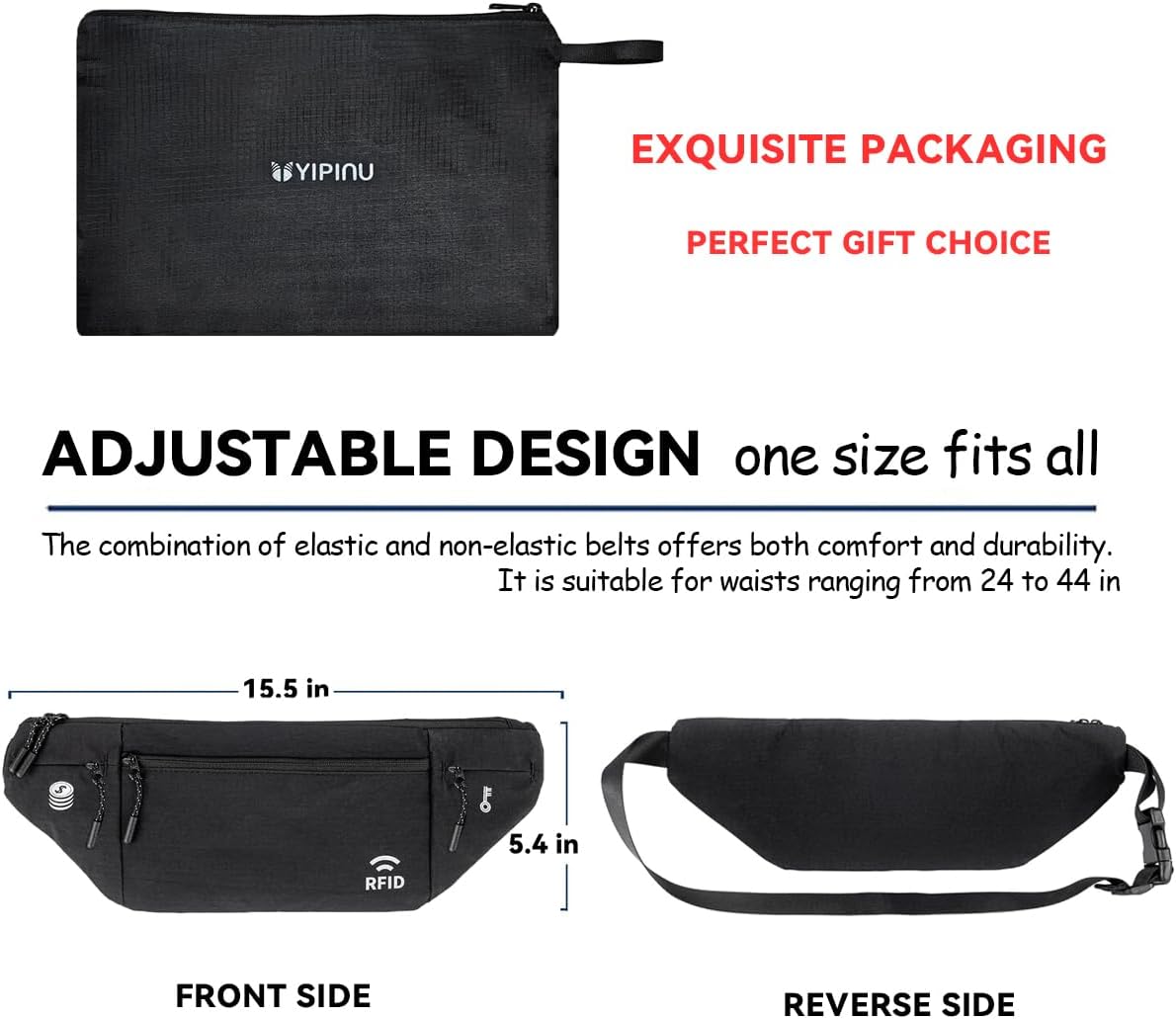 Travel Money Belt for Men and Women hidden slim passport holder - travel wallet with RFID blocking under clothes to protect Cash, Credit Cards and Documents (khaki)