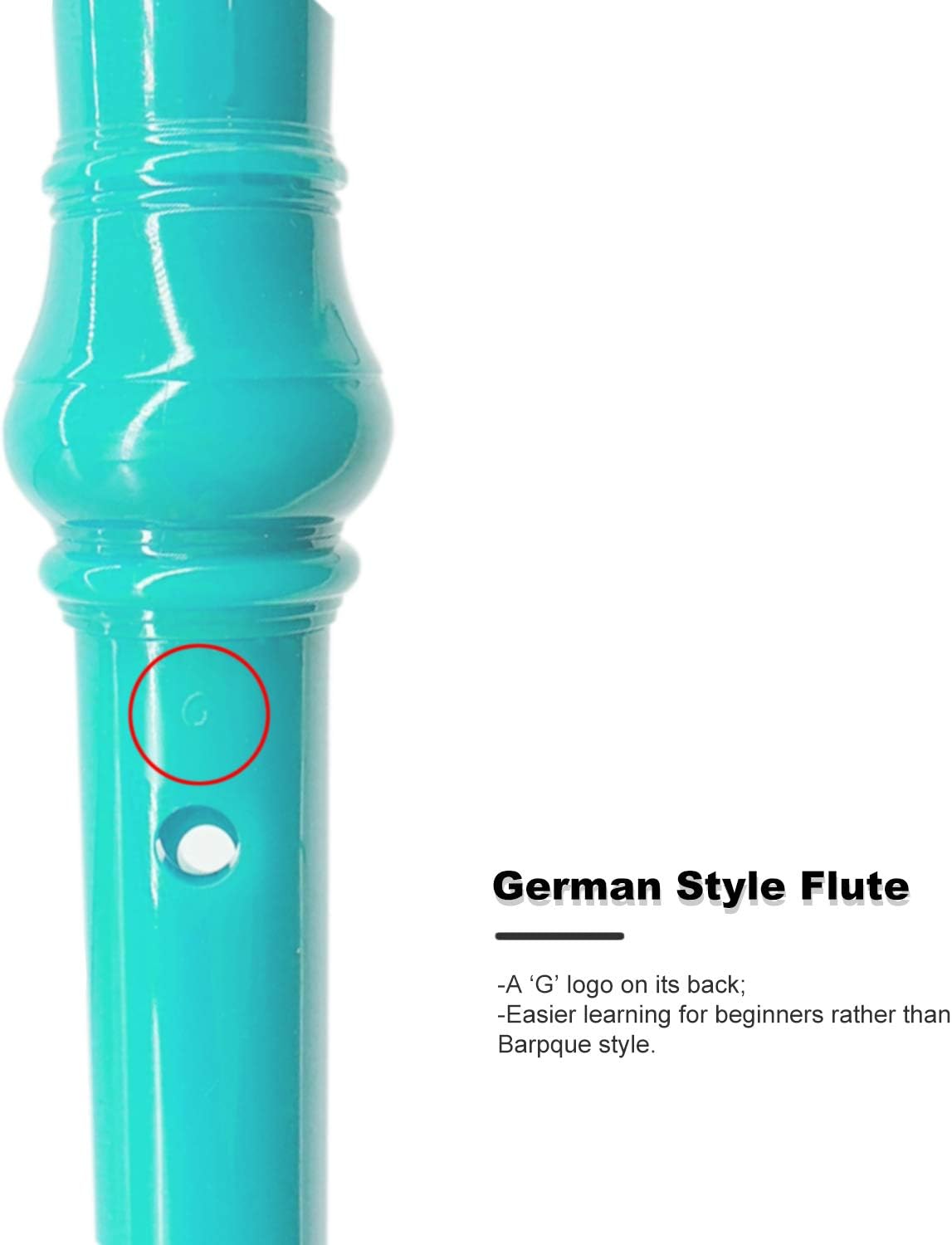 SJOYS ENGIEGEE 8-Hole Soprano Descant Recorder Kids Music Flute with Cleaning Rod & Case Bag For School Student Home Entertainment Green