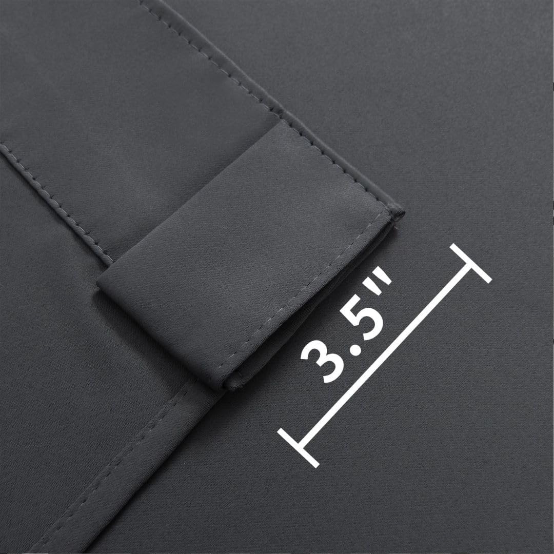 Joydeco Custom Blackout Curtains for Bedroom, 1 Panel Room Darkening Curtains & Drapes for Living Room Window Rod Pocket Back Tab (Custom Size,Dark Grey)