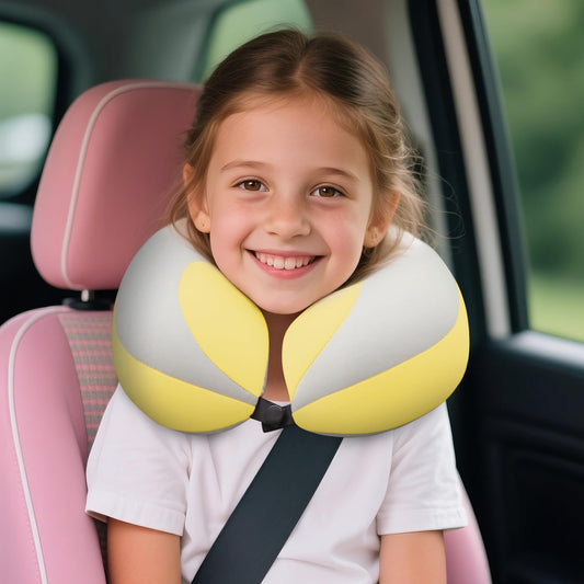 MOOB Kids Travel Pillow for Car Seat Kids U-Shape Travel Neck Pillow Support Children Stroller Pillow Grey Yellow
