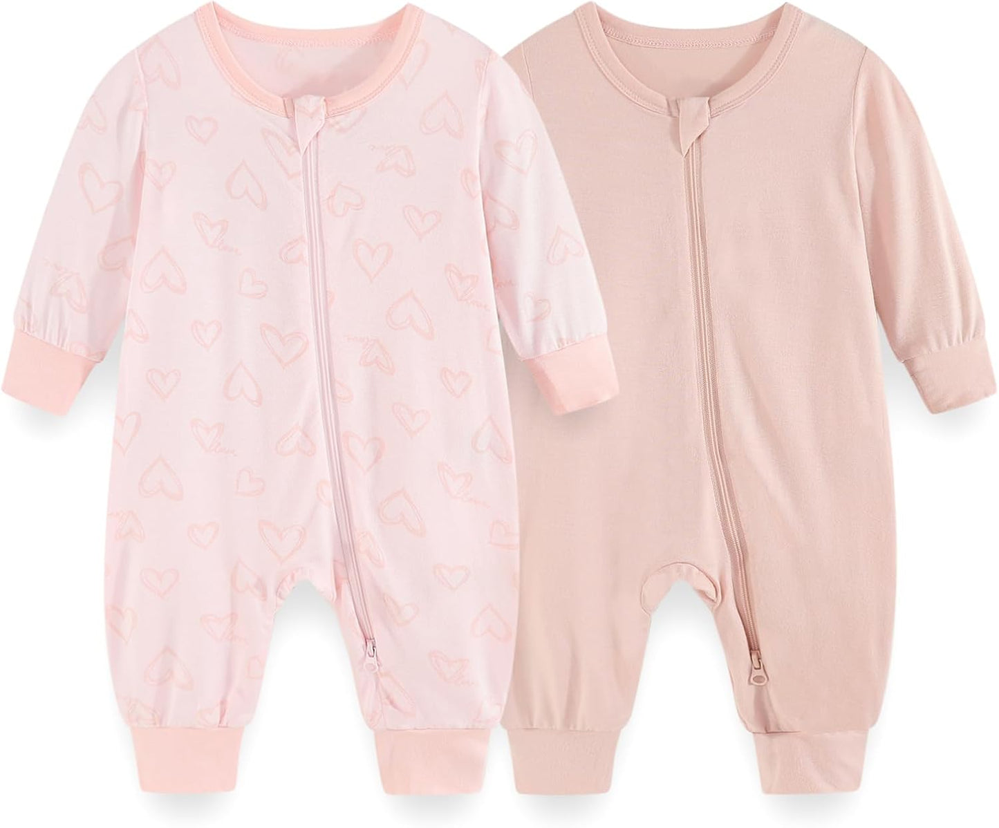 Unisex Rayon Made from Bamboo Zipper Baby Boy Girl Rompers 2 Pcak Long Sleeve Infants Jumpsuits New Born Clothes