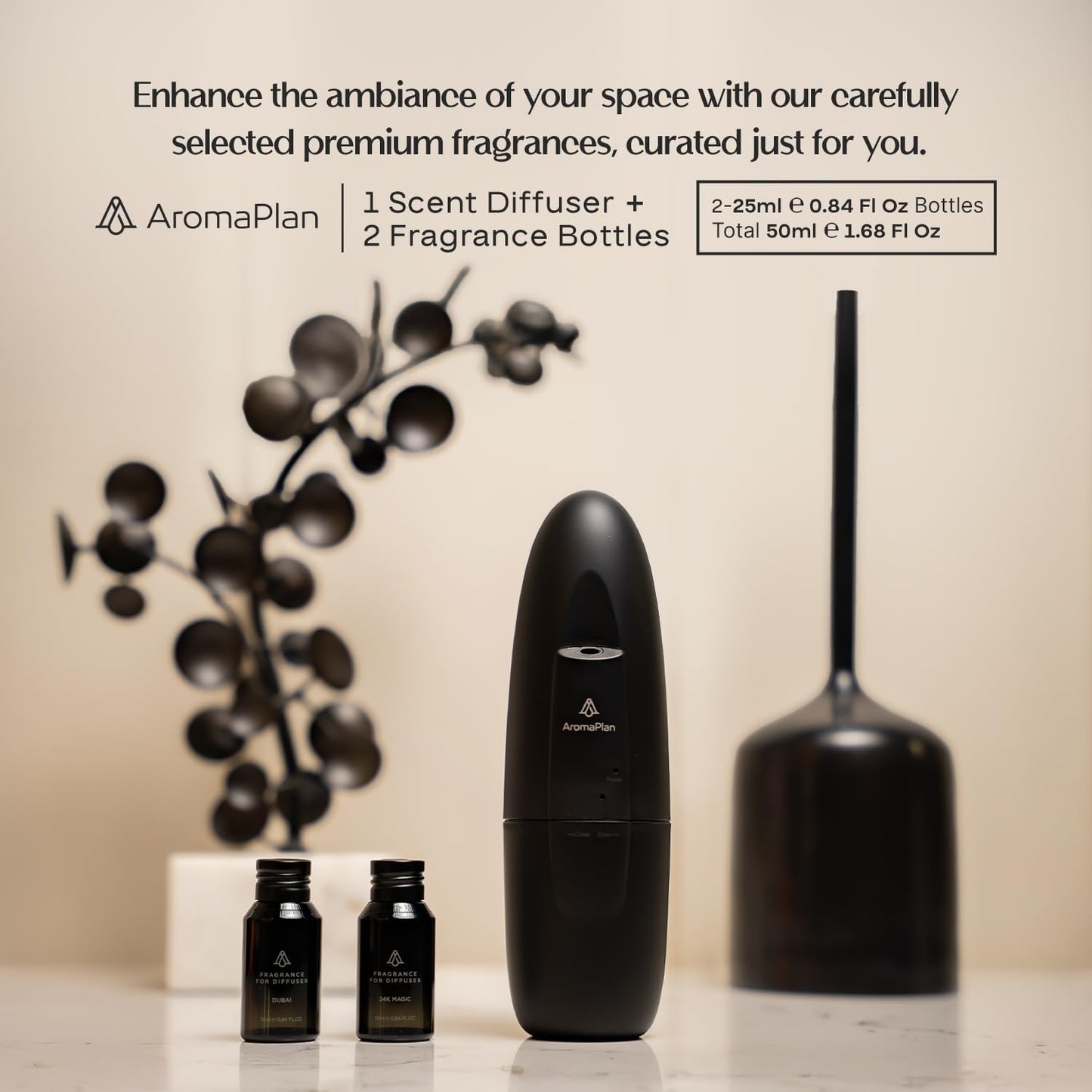 AromaPlan Authentic 2025 Upgraded Plug in Waterless Diffuser (2 Fragrances Included) -Cold Air & Nanotechnology Diffusers for Home & Office- Silent Wall Diffuser Plug in (1 Device +2 Scents)