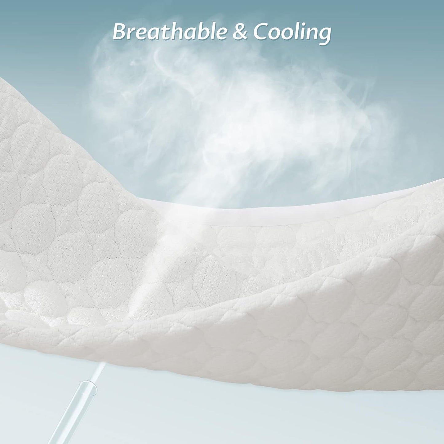 King Size Waterproof Mattress Protector Fitted Quilted Mattress Pad Cover with Deep Pocket Up to 18''