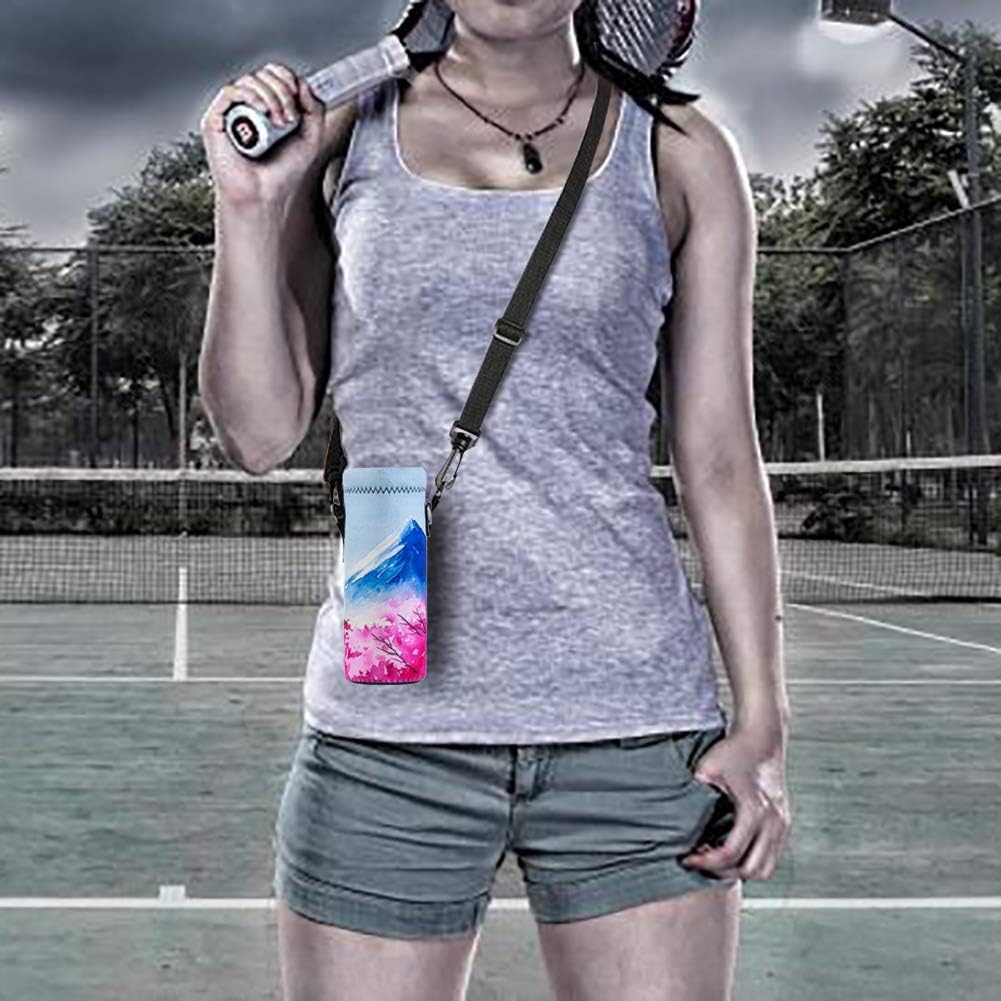 Neoprene Water Bottle Carrier Bag with Adjustable Shoulder Strap for Men Women Walking Hiking,Portable Insulated Holder Case for Stainless Steel/Glass/Plastic Bottles