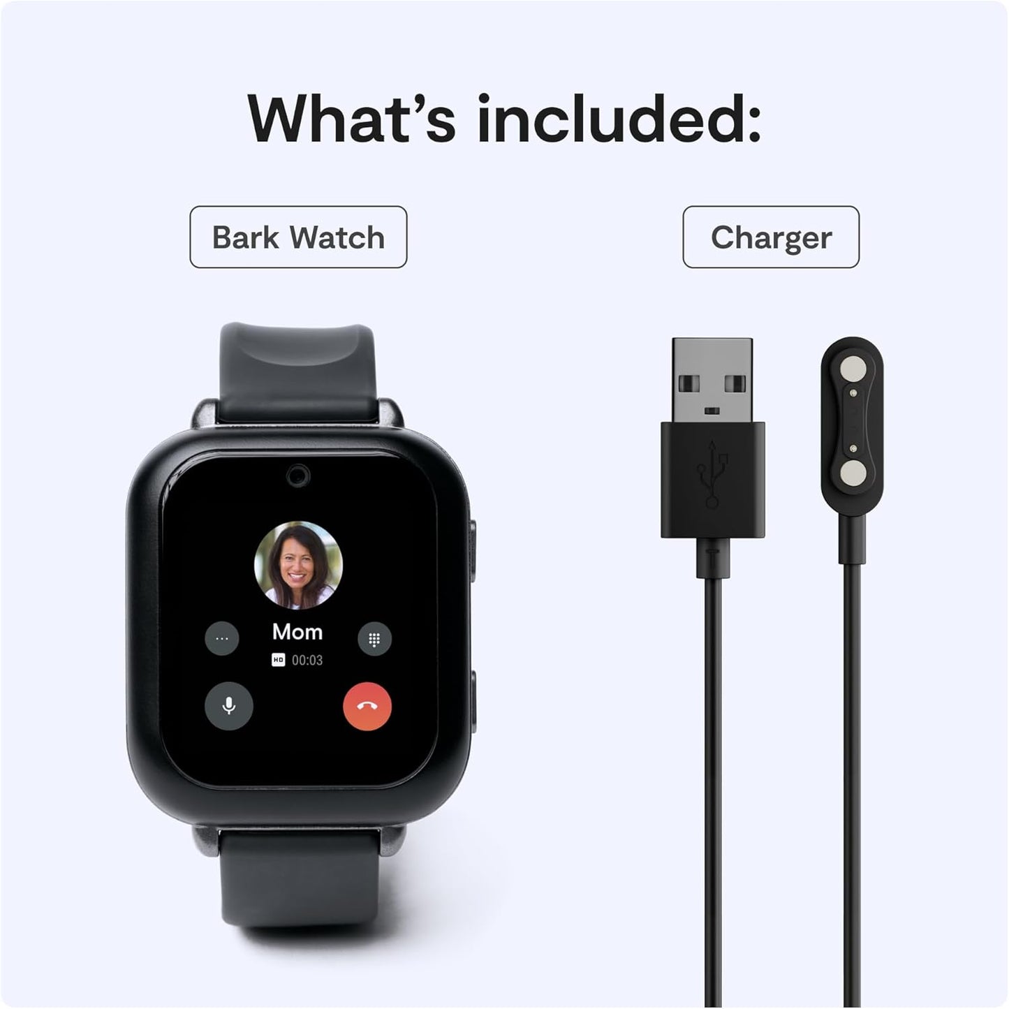 Bark Watch - Safest Smart Watch for Kids - Talk and Text - GPS Tracking - Text, Video, and Phone Monitoring - Manage All Contacts - SOS Button - CV16